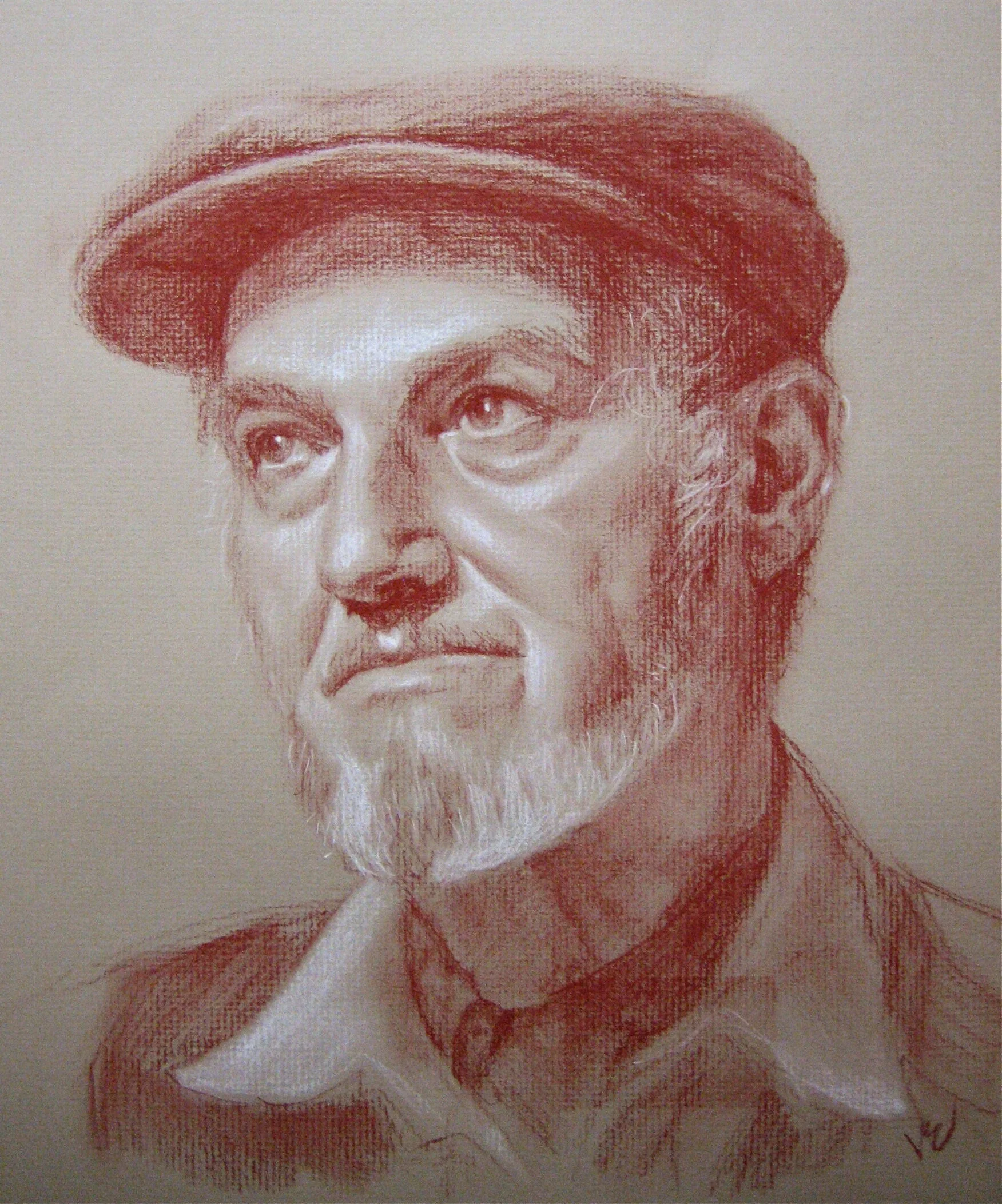 Study of a Man, conté on paper
