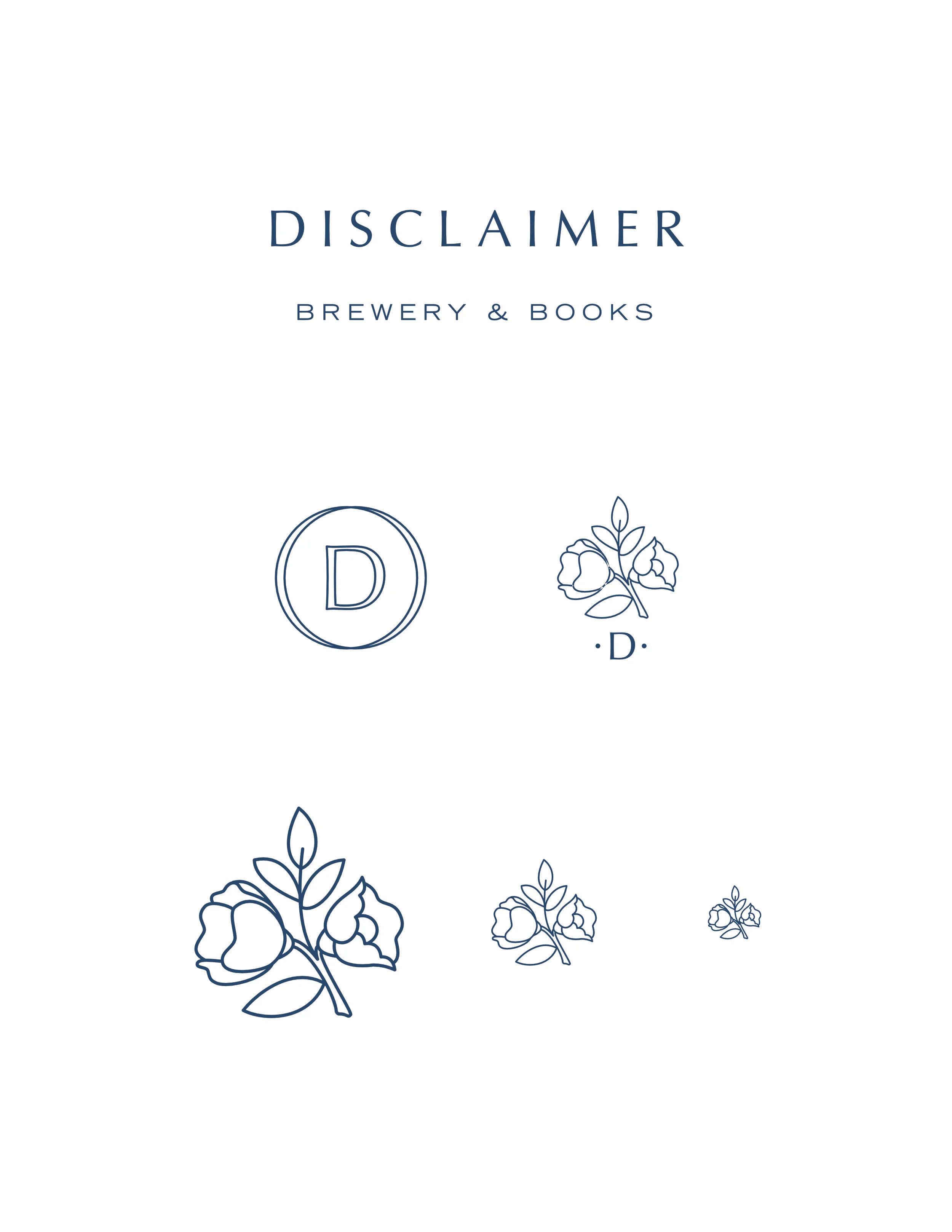 Logo design/branding in partnership with Daniel Patrick Simmons for brewery & book shop, Disclaimer.