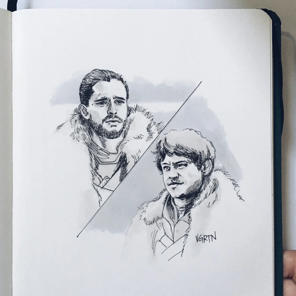 Battle of the Bastards, marker and ink on paper