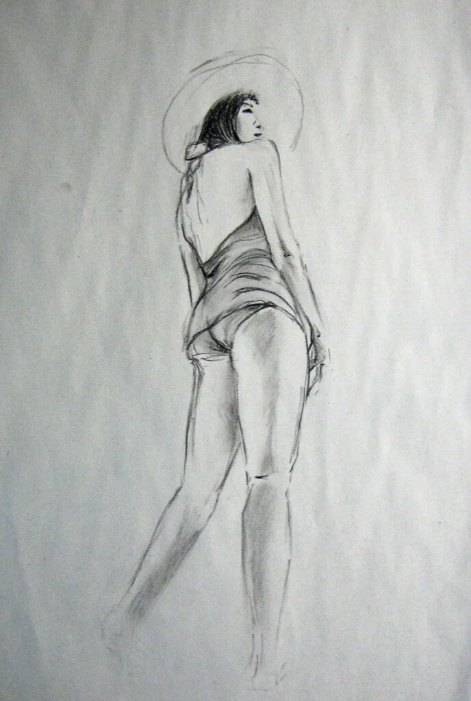 Untitled, charcoal sketch on newsprint