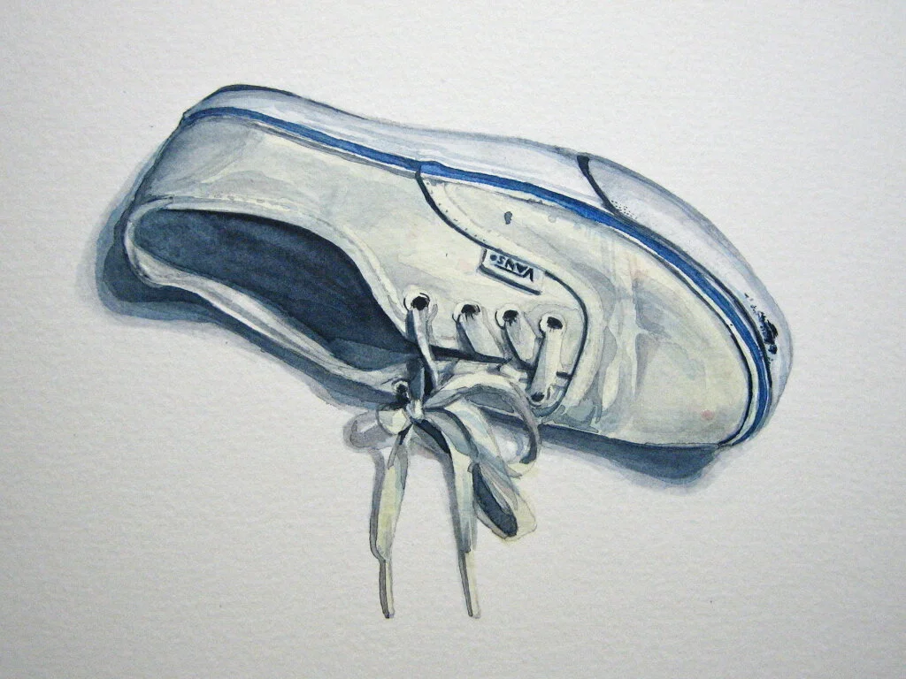 Vans, watercolor on paper