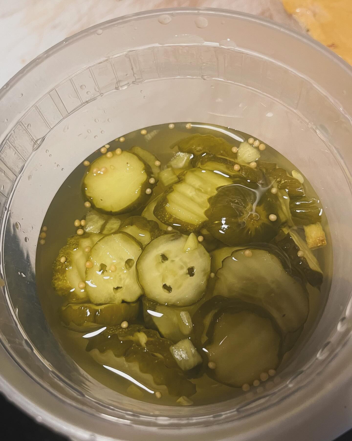Sad faces in pickle slices because We have to close during lunch time today due to electrical maintenance. We will close from 11 AM and RE OPEN at 1 PM today.