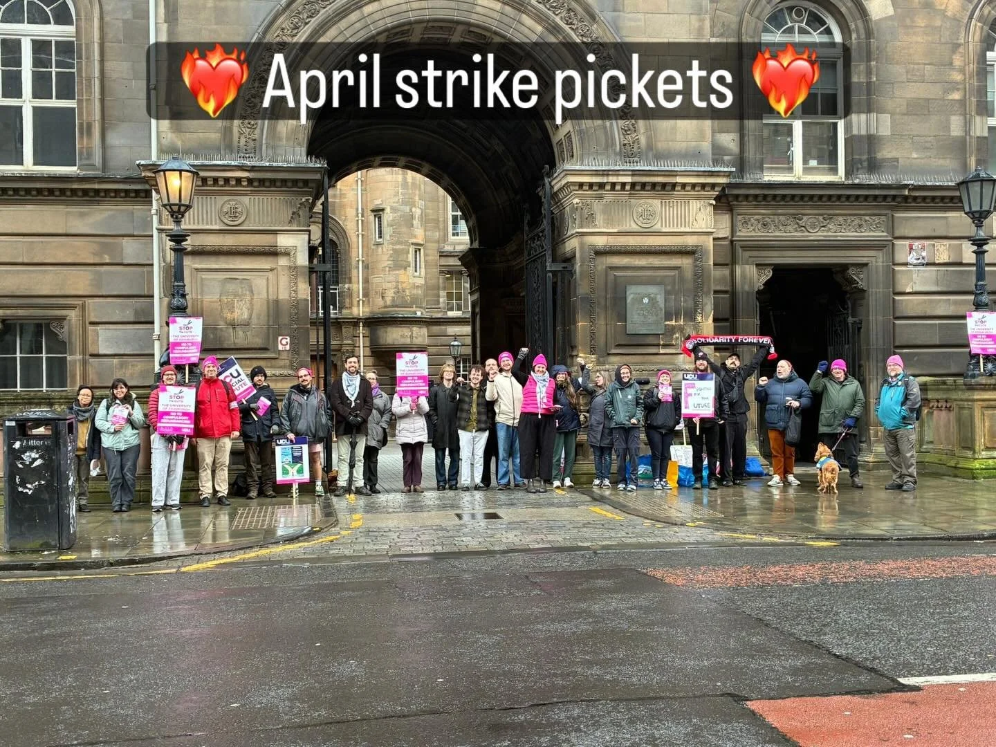 Pics from April strike week ❤️&zwj;🔥❤️&zwj;🔥❤️&zwj;🔥 
with joint strike days and rally with 🫶 @ucu_hwu 🫶
and teach-outs with @edinburgh_iww
@ucunion