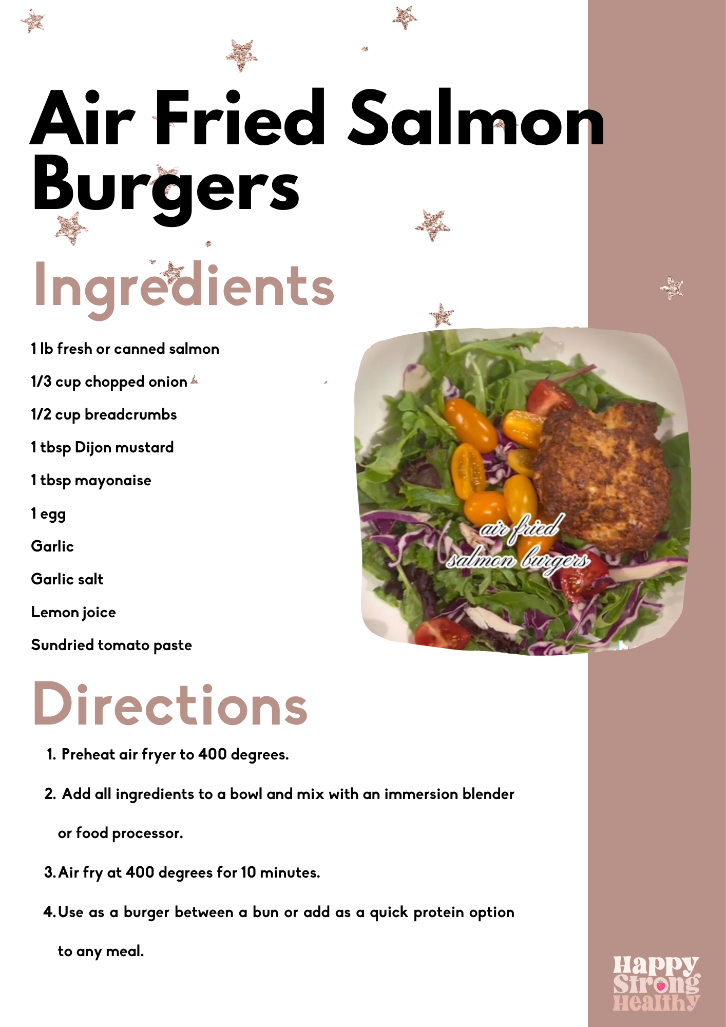 Simple Air Fried Salmon Burger — Happy Strong Healthy Virtual Nutrition Coaching for Women