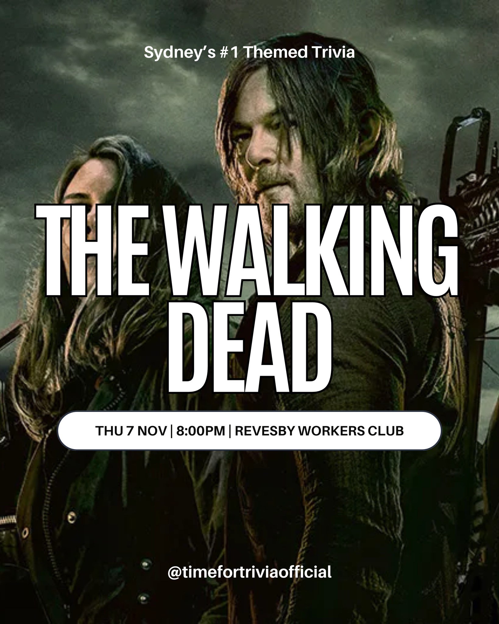 🧟&zwj;♂️🔪 Test your survival skills at The Walking Dead trivia night at Revesby Workers' Club! Will your team survive the apocalypse and come out on top? 🏆🔥 Bring your best zombie knowledge! 🧠⚔️ #TheWalkingDeadTrivia #RevesbyWorkersClub #Survive