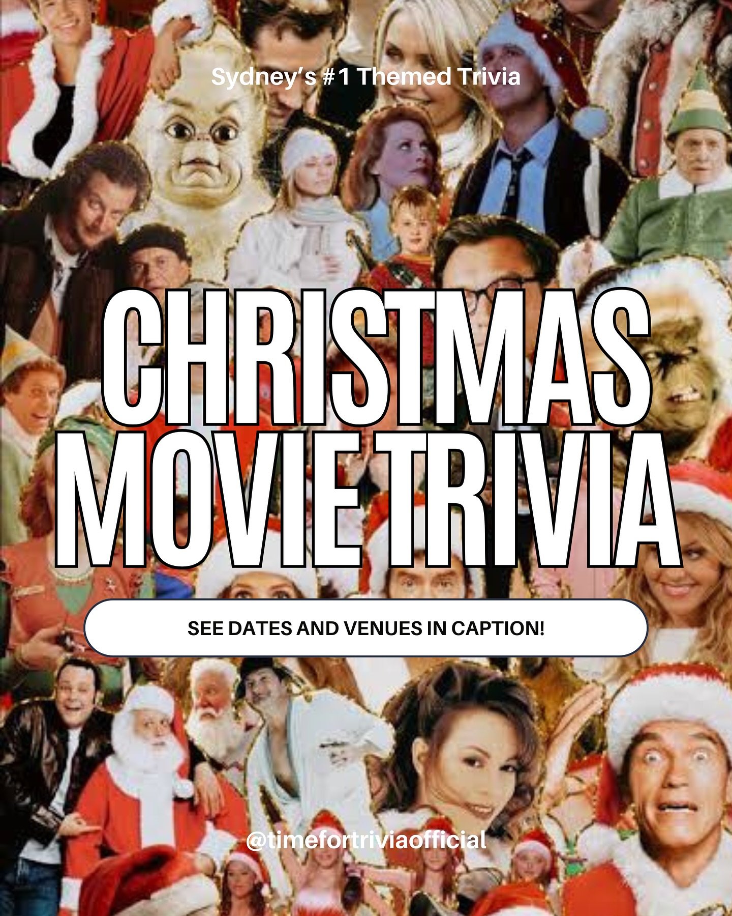 🎄✨ Christmas Movie Trivia Extravaganza! 🎥🎅

Get ready to jingle all the way to the ultimate Christmas movie trivia challenge! 🎁 Test your knowledge of holiday classics, from Home Alone to Elf, and everything in between. 🎄🍿

📍 Venues &amp; Date