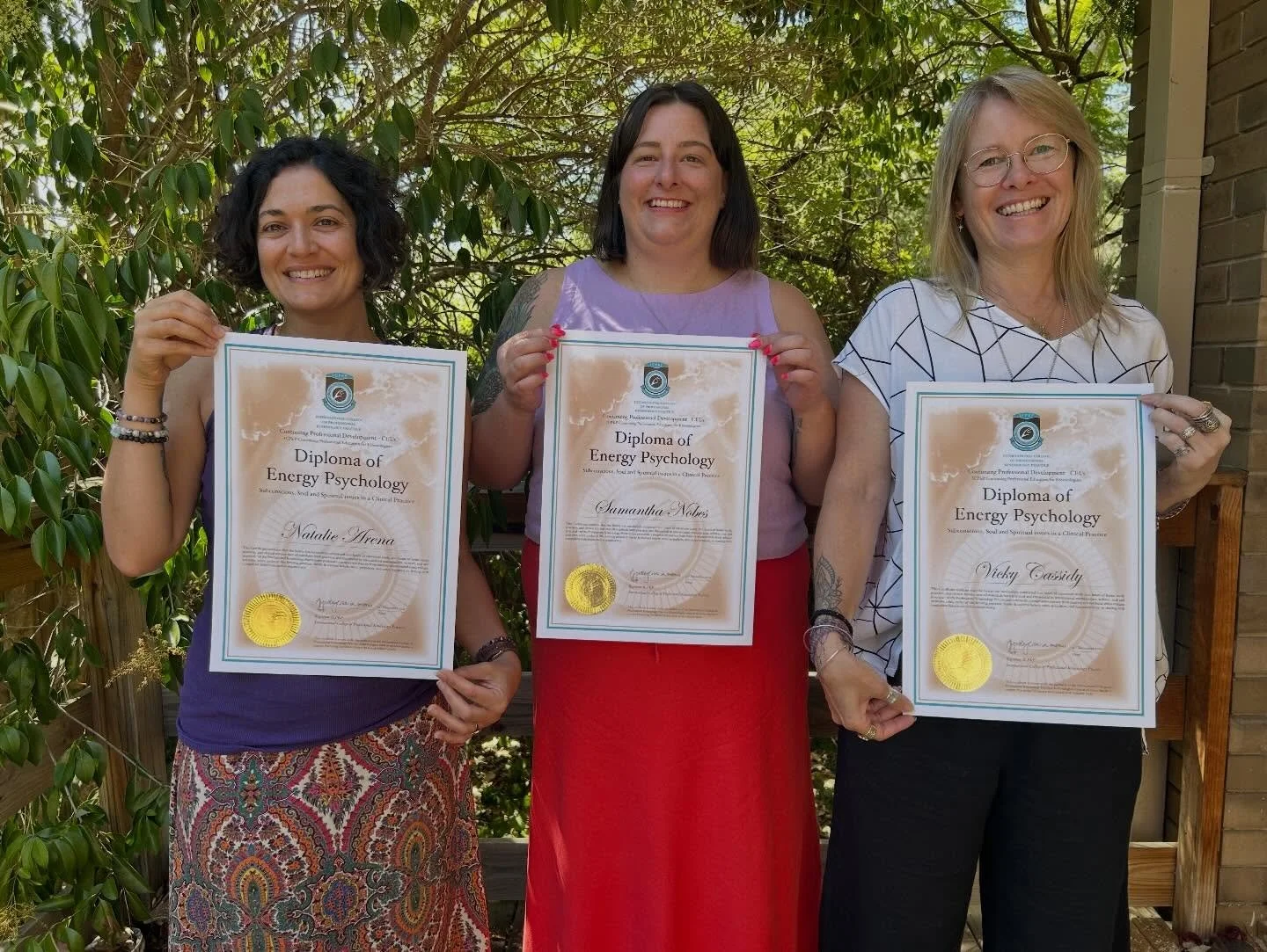 I could not be more proud of these three exceptional PKP Kinesiology Practitioners.

Nat - @aloha_kinesiology
Vicky - @trigger.kinesiology.therapy
Sam - @joyfulalignmentkinesiology

They have just received their Diploma of Energy Psychology - Subcons