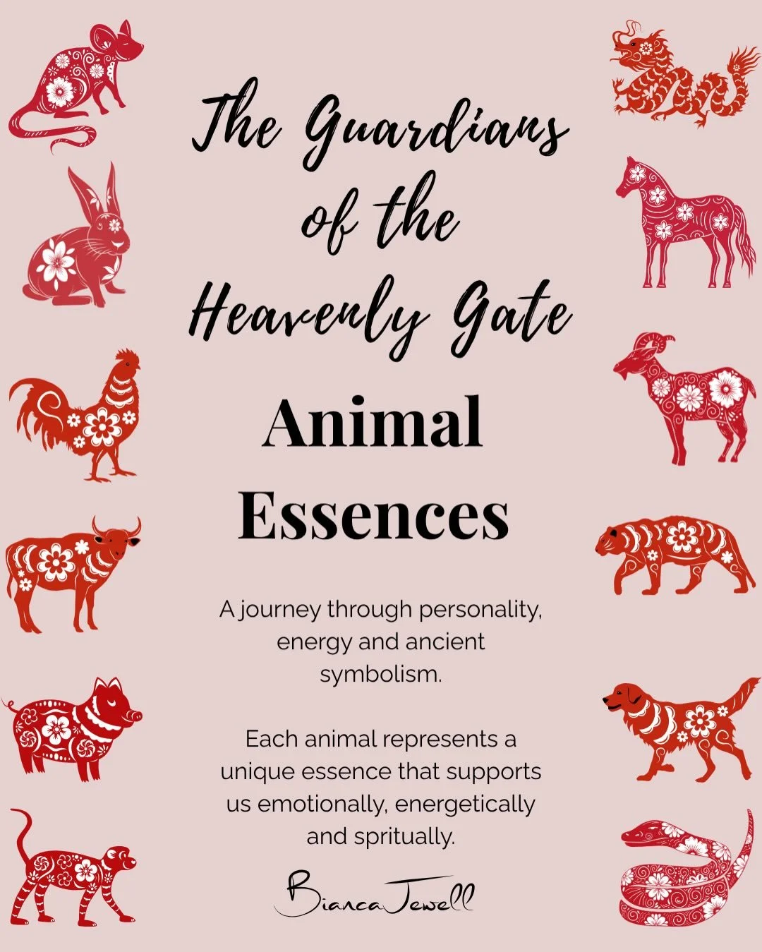 GUARDIANS OF THE HEAVENLY GATE

The Story of the Race to the Heavenly Gate goes. 

Long, long ago, there was no Chinese zodiac. 
The Jade Emperor wanted to select 12 animals to be his guards. 

He sent an immortal being into man&rsquo;s world to spre