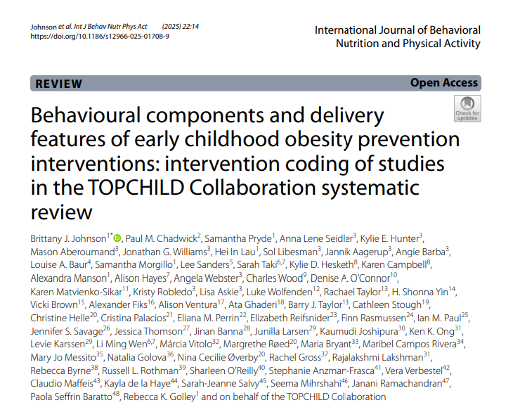 TOPCHILD Project 1 - Intervention Deconstruction Results Published!