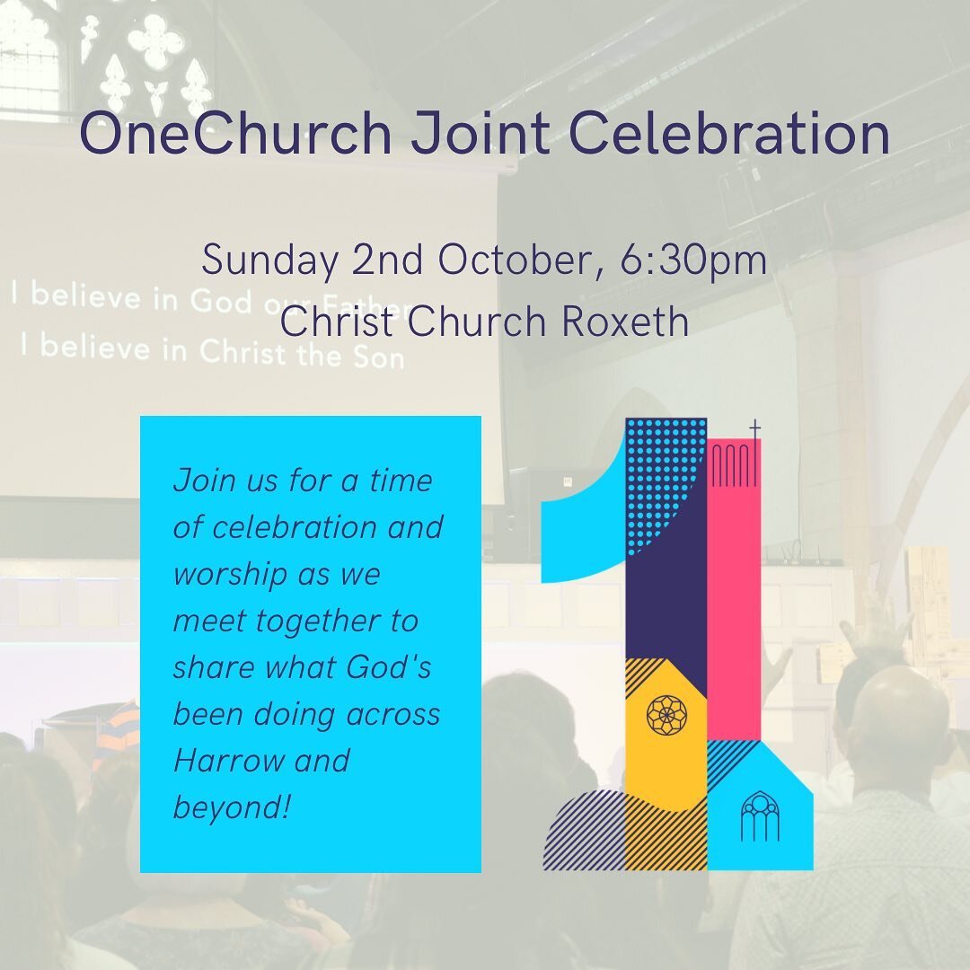 Get the date in your dairies! ⬆️

We are joining together as OneChurch Harrow for worship, prayer and stories from across Harrow 🙌

It will be a great night of fellowship and celebration. See you there! 👋