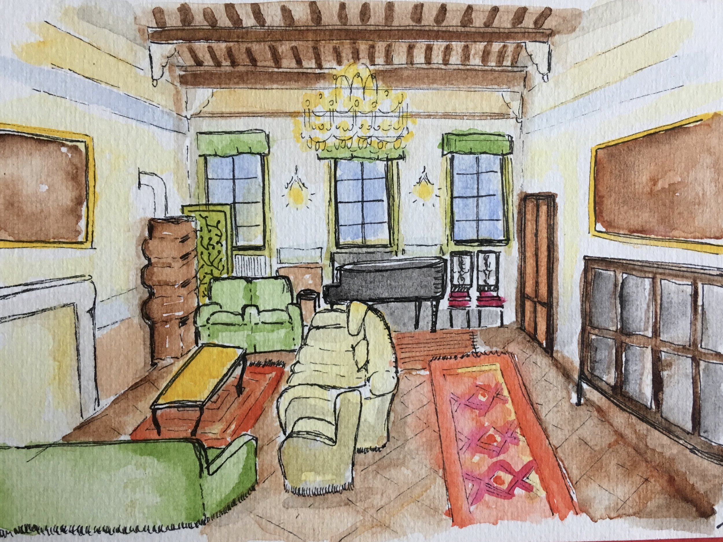 Il salone al piano nobile : dal vero e disegnato da Roberta Vegni (Copia)
