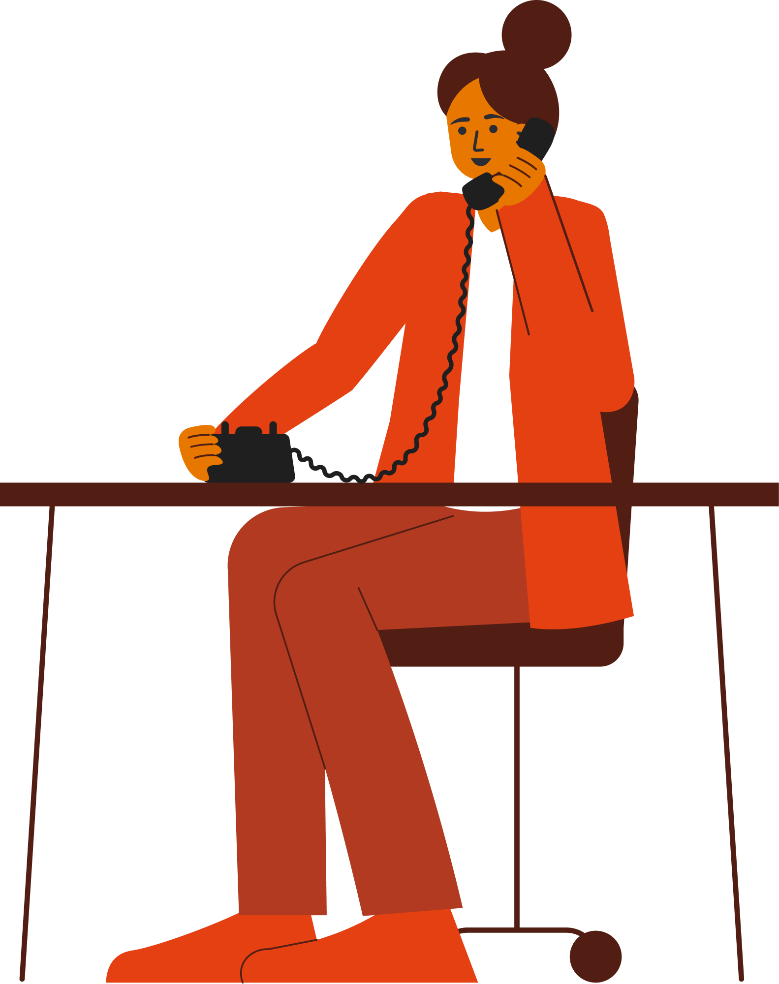 Woman_Desk_Phone