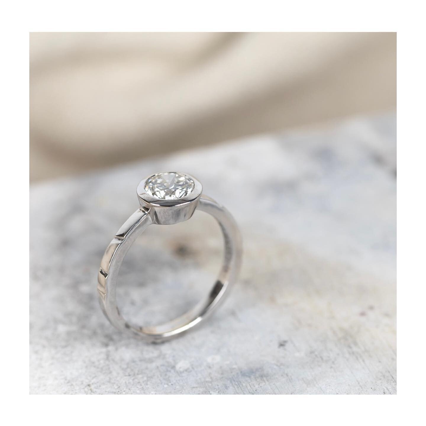 I can finally share this beautiful engagement ring commission that I completed last month. A beautiful 1.13ct lab grown diamond set into white gold. Handmade by me.

The question has been asked, and the lovely recipient said YES! A big congratulation