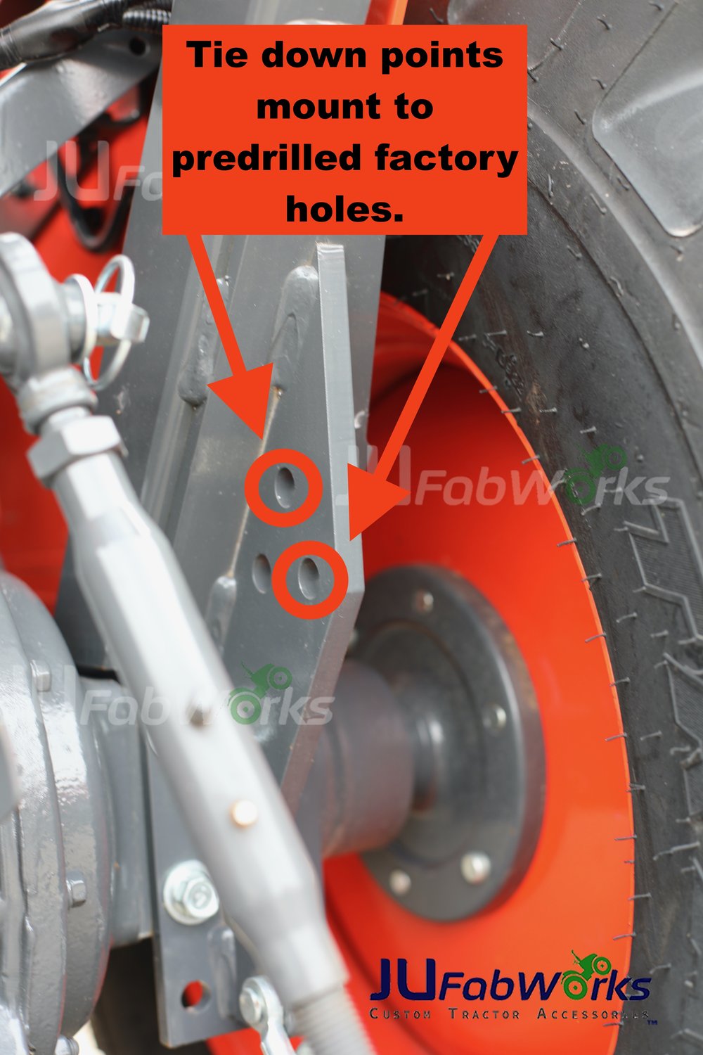 Bolt On Grab Hooks with Trailer Hitch Receiver, Tie Down Points and Tractor  Accessories