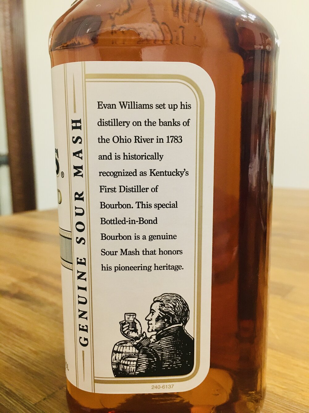 Evan Williams White Label Bottled in Bond label 2