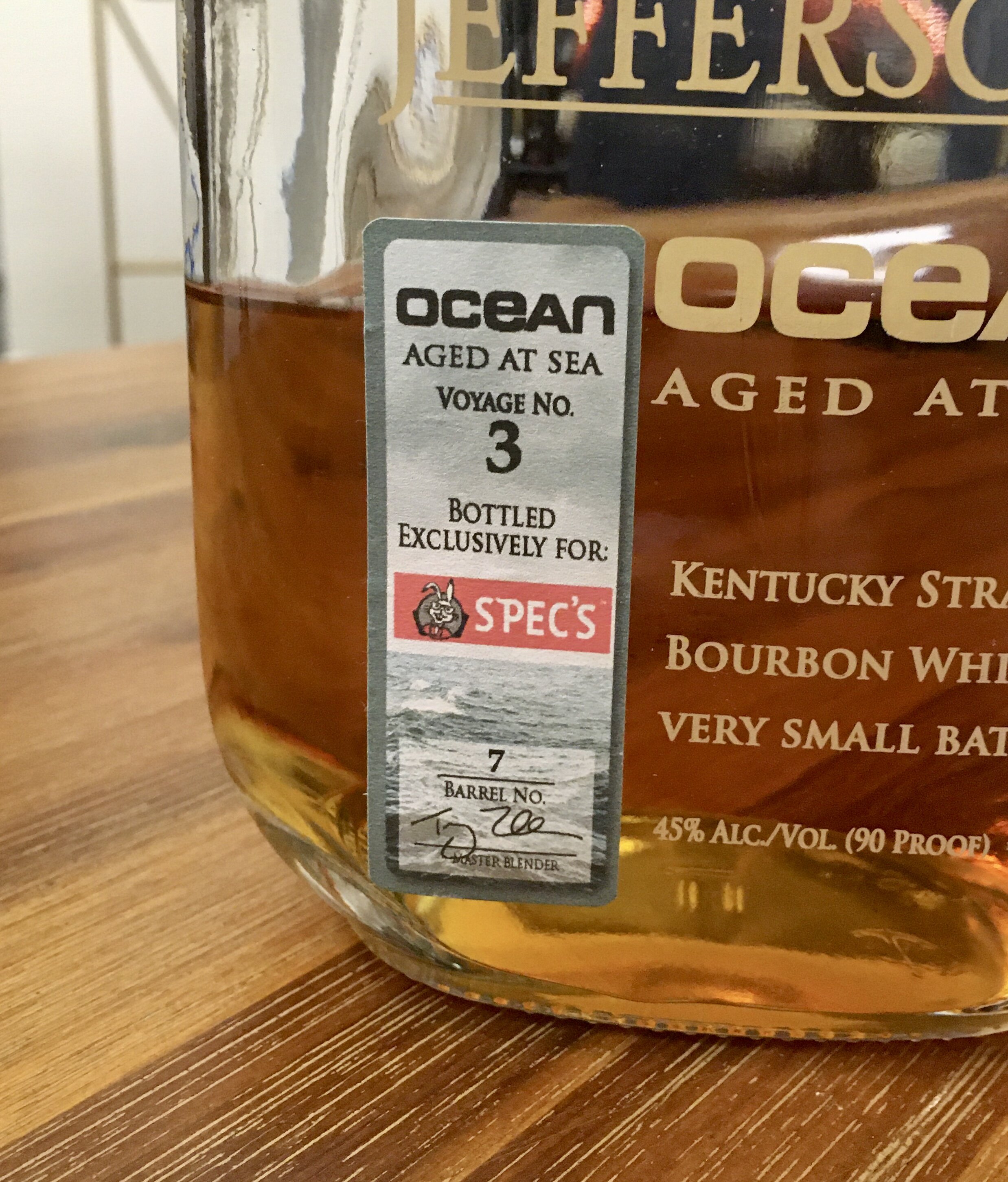 Jefferson's Ocean 3 label