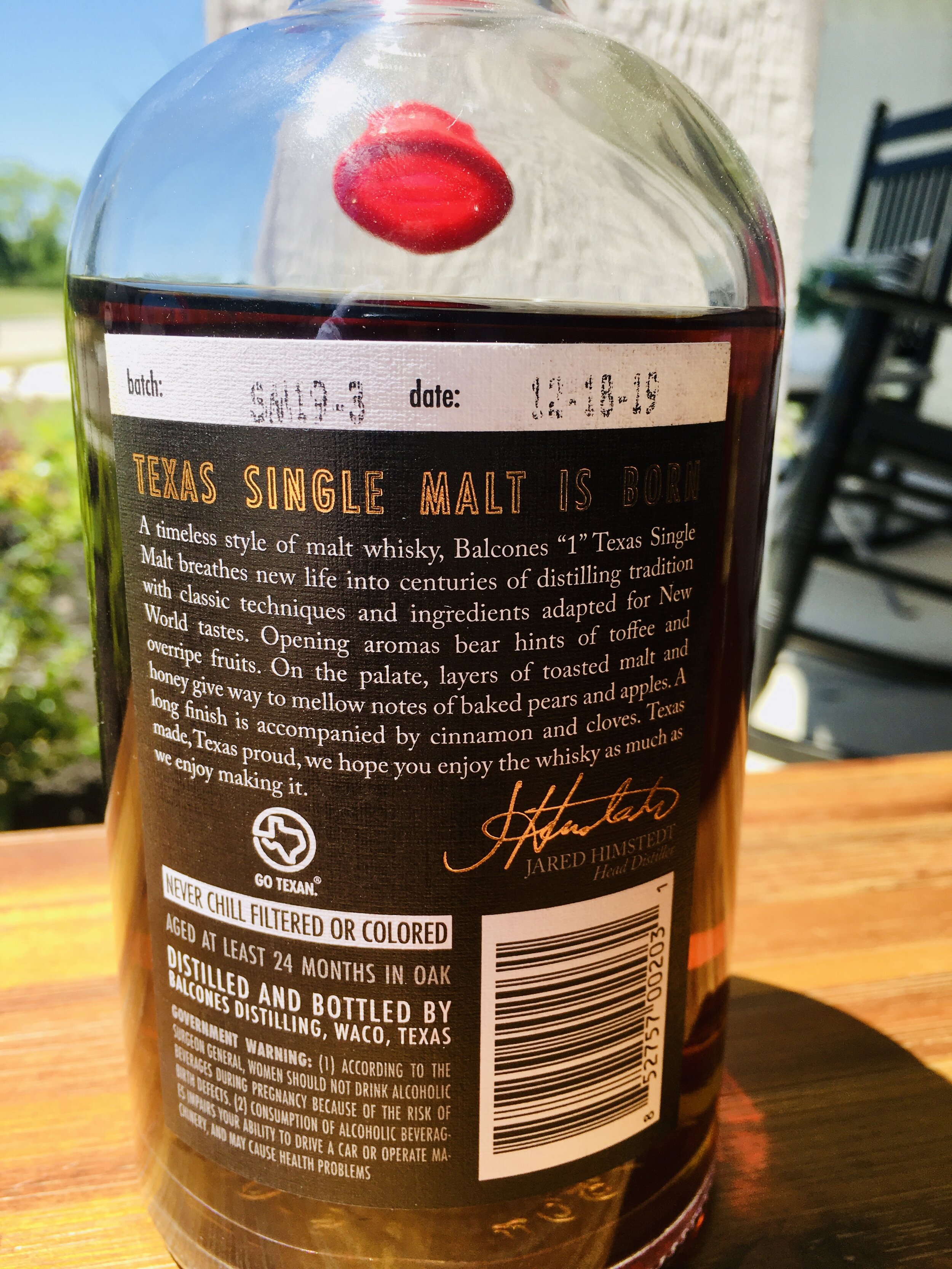 Balcones Single Malt Pot Distilled Back Label (Copy)