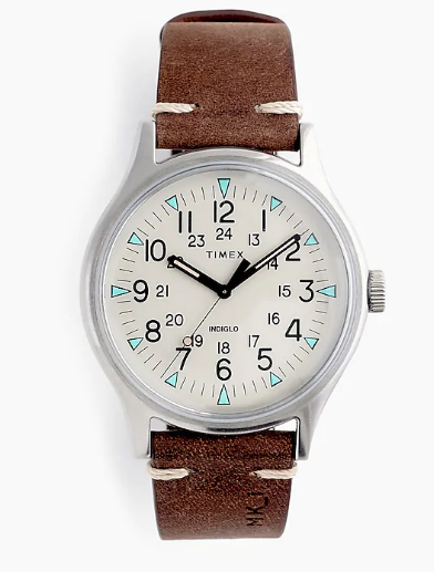 Jcrew Timex Military Style White Leather