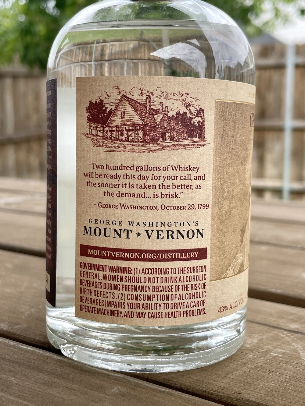 George Washington Rye Whiskey Label