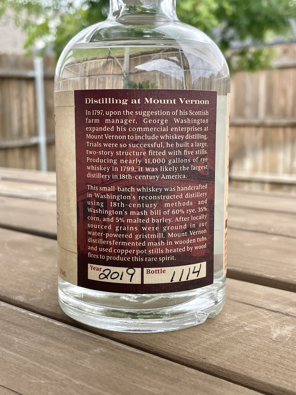 George Washington Rye Whiskey Label 2