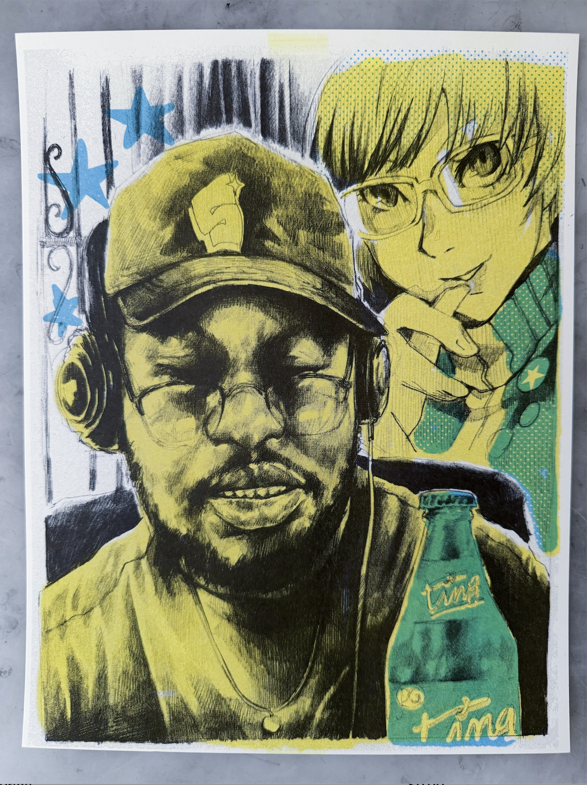 "Grapefruit Soda" Risograph Print