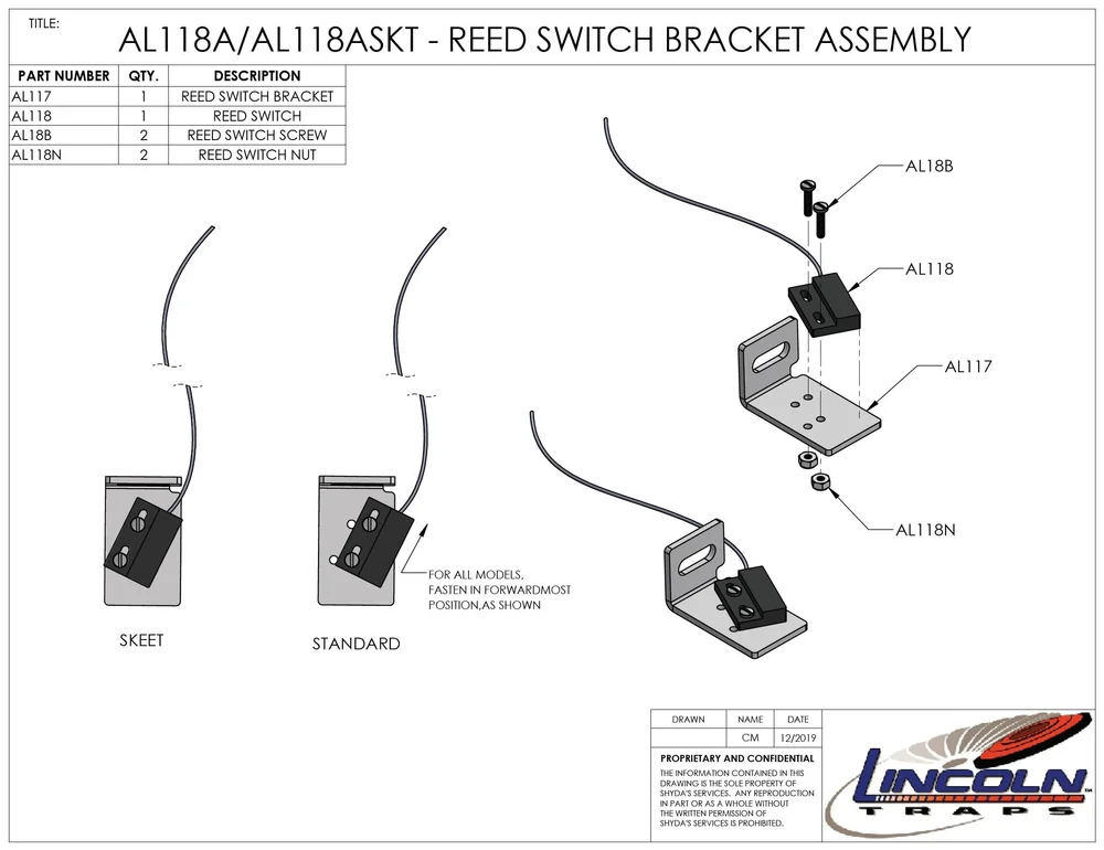 Junction Box and Reed Switch Parts — Lincoln Traps