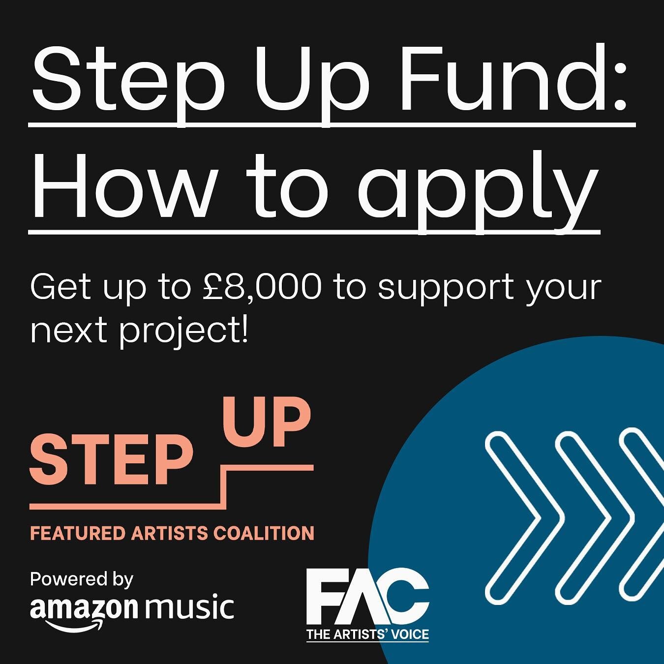How to apply to our Step Up Fund 2023 powered by @amazonmusicuk let us know if you have any questions or need any help! 

#stepup #amazonmusicuk