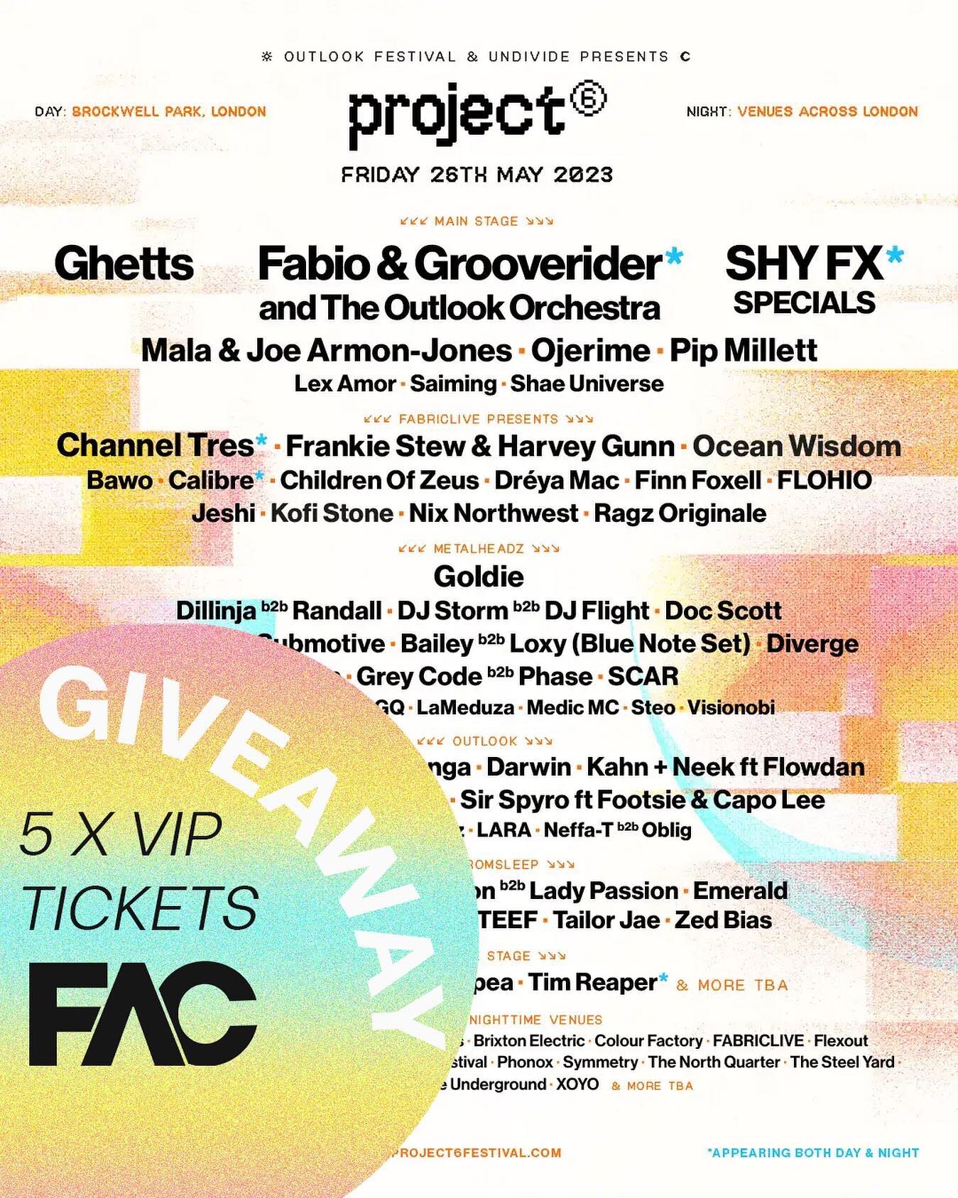 🎶 GIVEAWAY ☀️

We've teamed up with @project6festival to give our members a chance to win 5xVIP tickets to their brand new festival next Friday 26th May.

Like this post, make sure you&rsquo;re a member and enter the giveaway via the links in bio. ?