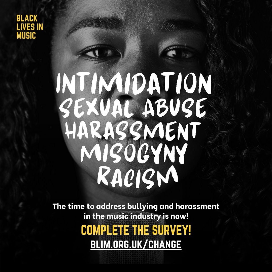 🔎➡️Attention all music creators: It&rsquo;s time to come together and end bullying and harassment.

@BLKLivesinMusic are calling music creators and industry professionals to address bullying and harassment in our sector by contributing to their surv