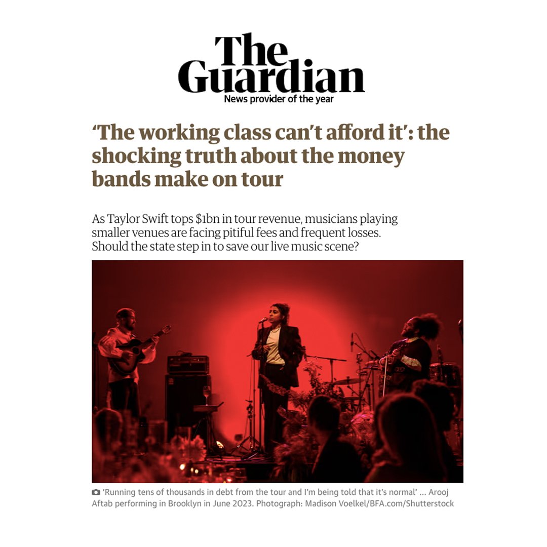 📰 Our CEO, David Martin and Lily Fontaine, from the band English Teacher/FAC Ambassadors, spoke to The Guardian about the reality of the grassroots touring.

&quot;Playing live is becoming financially unsustainable for many artists.&rdquo;

🔗 Read 