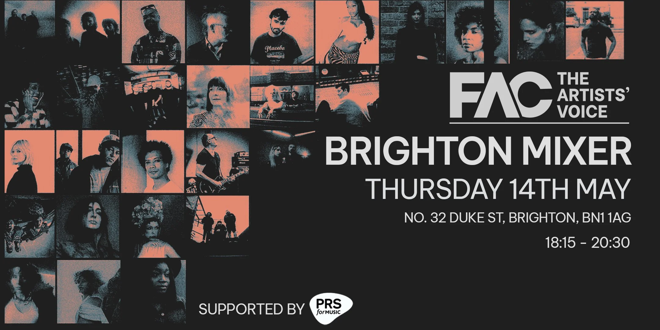 FAC Brighton Mixer supported by PRS for Music