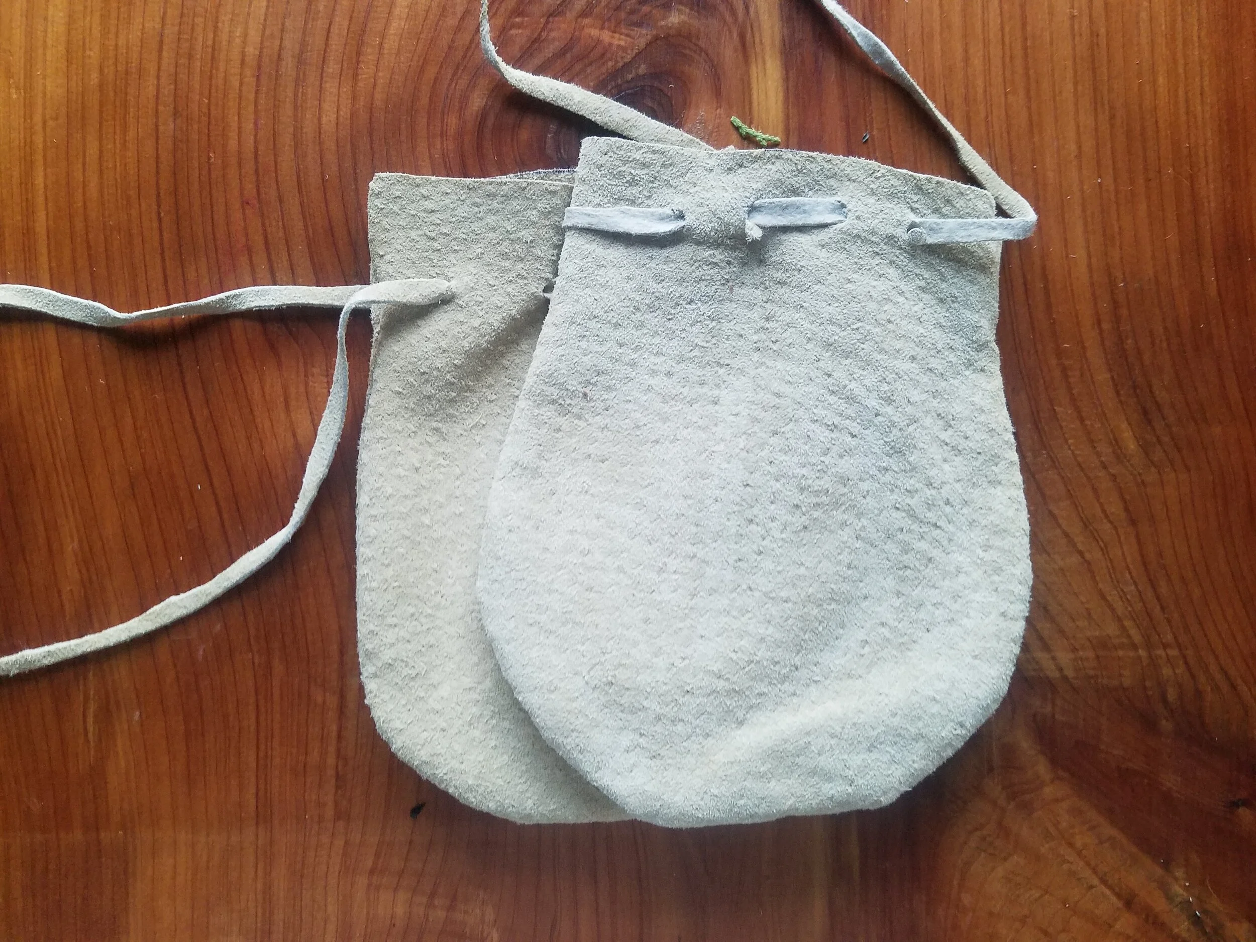 Beige Suede Leather Pouch