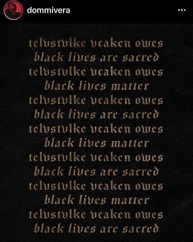 Black lives are sacred in Mvskoke, Chahta, Ishakkoy and Uma languages ✊🏽💓
.
.
.
#BlackLivesMatter #IndigenousSolidarity #IndigenousSolidarityForBlackLiberation #NativesForBlackLives #UniteRiseDecolonize #BvlbanchaImoktabli #decolonizeyourtongue #mv