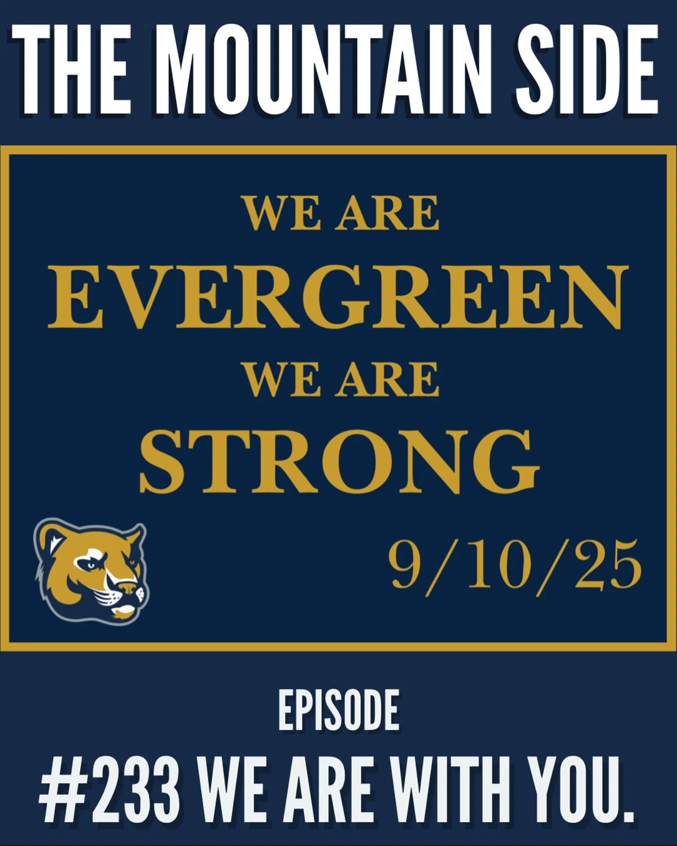 New Episode Available #233 Elliot & Brandon Young Bobby Marshall - We Are With You.
Full episodes available now at:
www.TheMountainSidePodcast.com
Link in bio
🎨 @zunisigns 
#mountainside #evergreen #evergreenhighschool #evergreenco #community #j