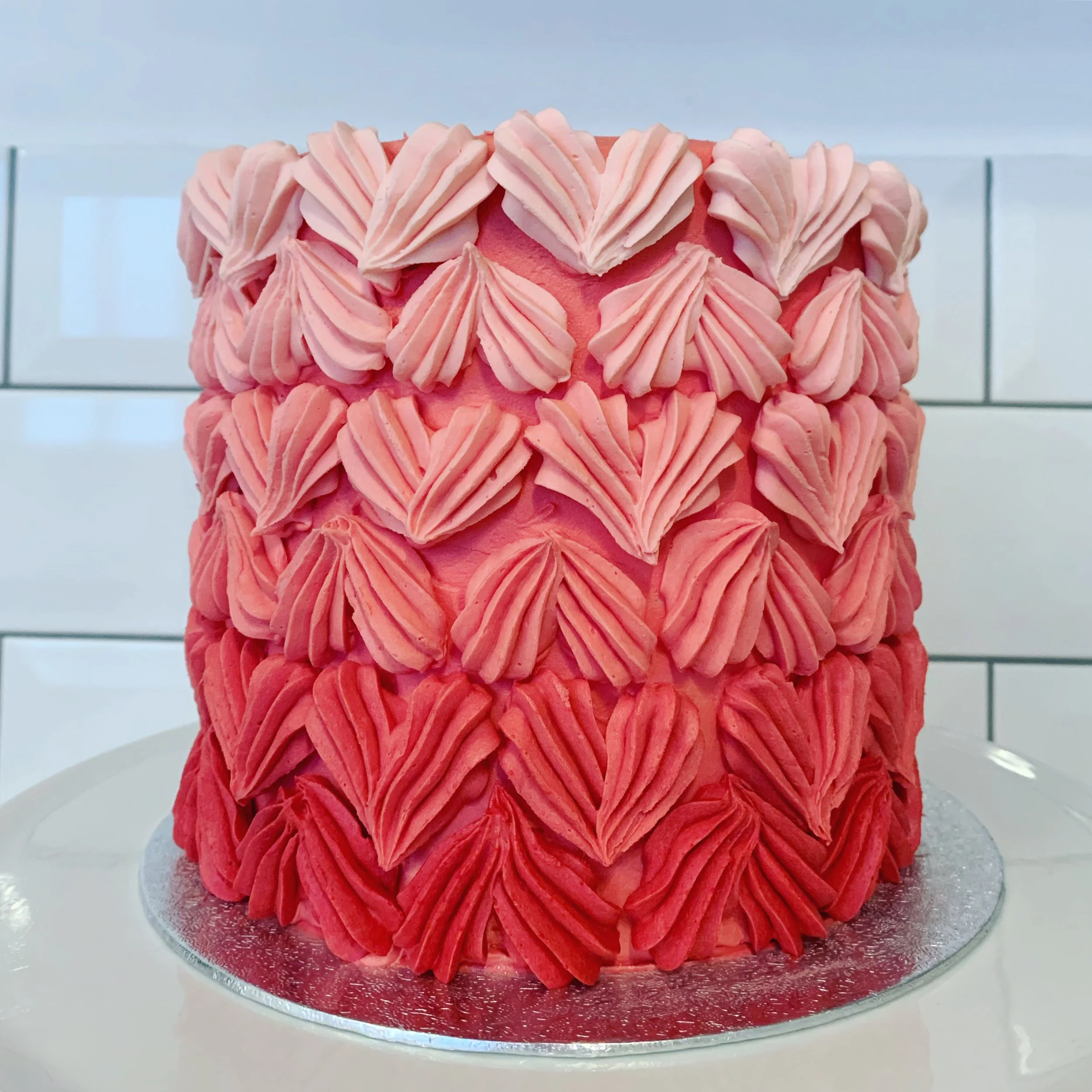 Ombre Heart Cake