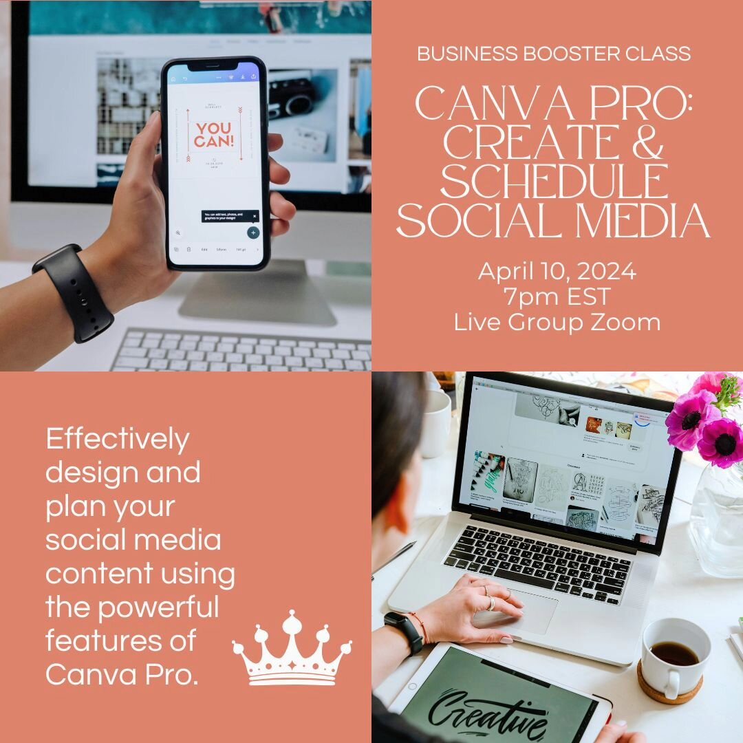 Did you know you could schedule your social media with Canva? Join us, Regina Garay and Jessica Whitehouse, for a 1.5-hour dive into the world of Canva Pro - the ultimate tool for creating and scheduling eye-catching social media content that resonat