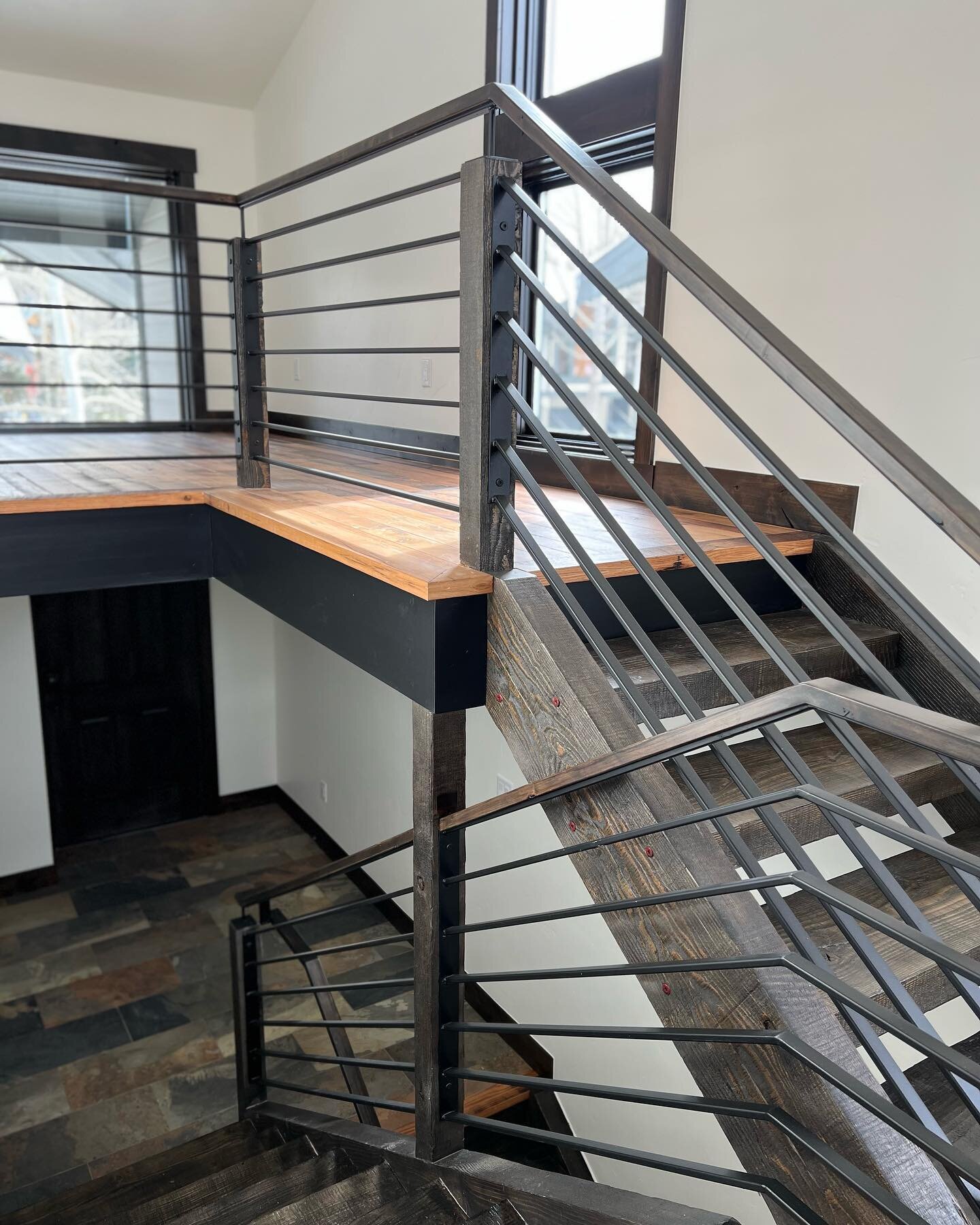 New steel railings and loft office space!  Use all the space you can.  #ibddesignstudio