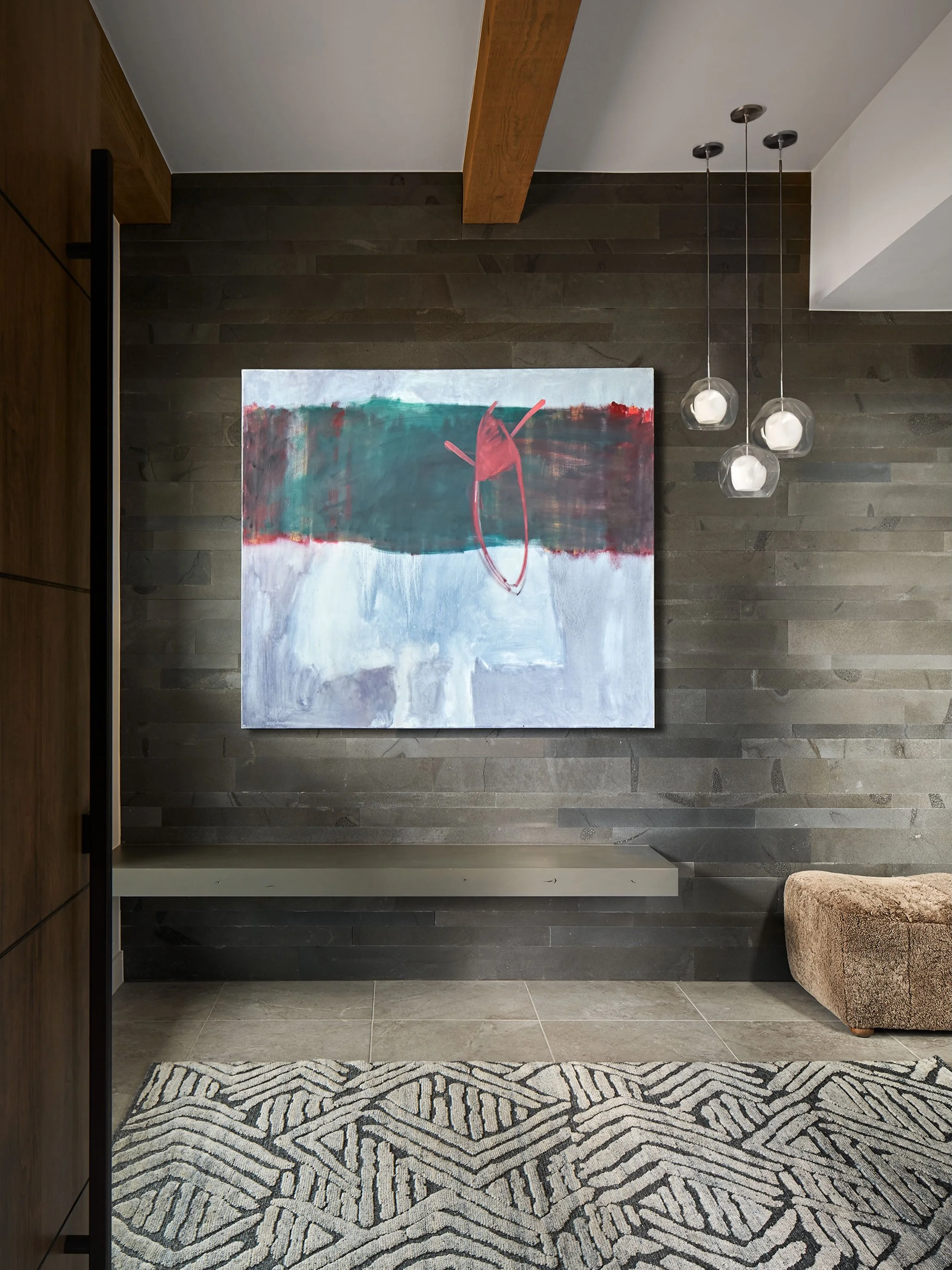 The entry into this clients home is a statement of textures and open space where natural light creates the mood.  It&rsquo;s not just a pass-through space- it&rsquo;s the beginning of the story.  #ibddesignstudio 📸:: @davidpatterson