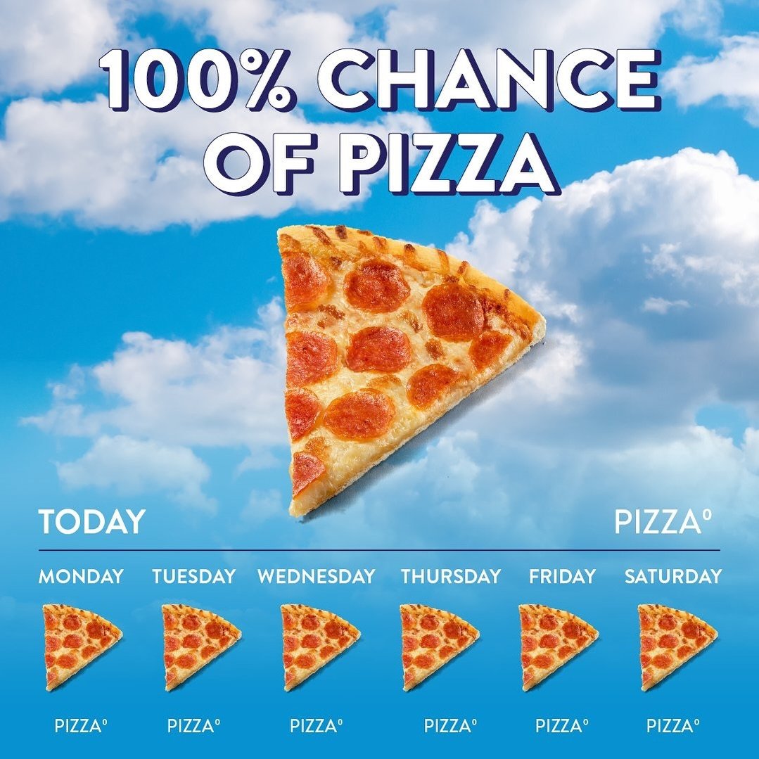 This weeks forecast ☀️🏊🍕fast and convenient delivery #wayne #haskell #sparta