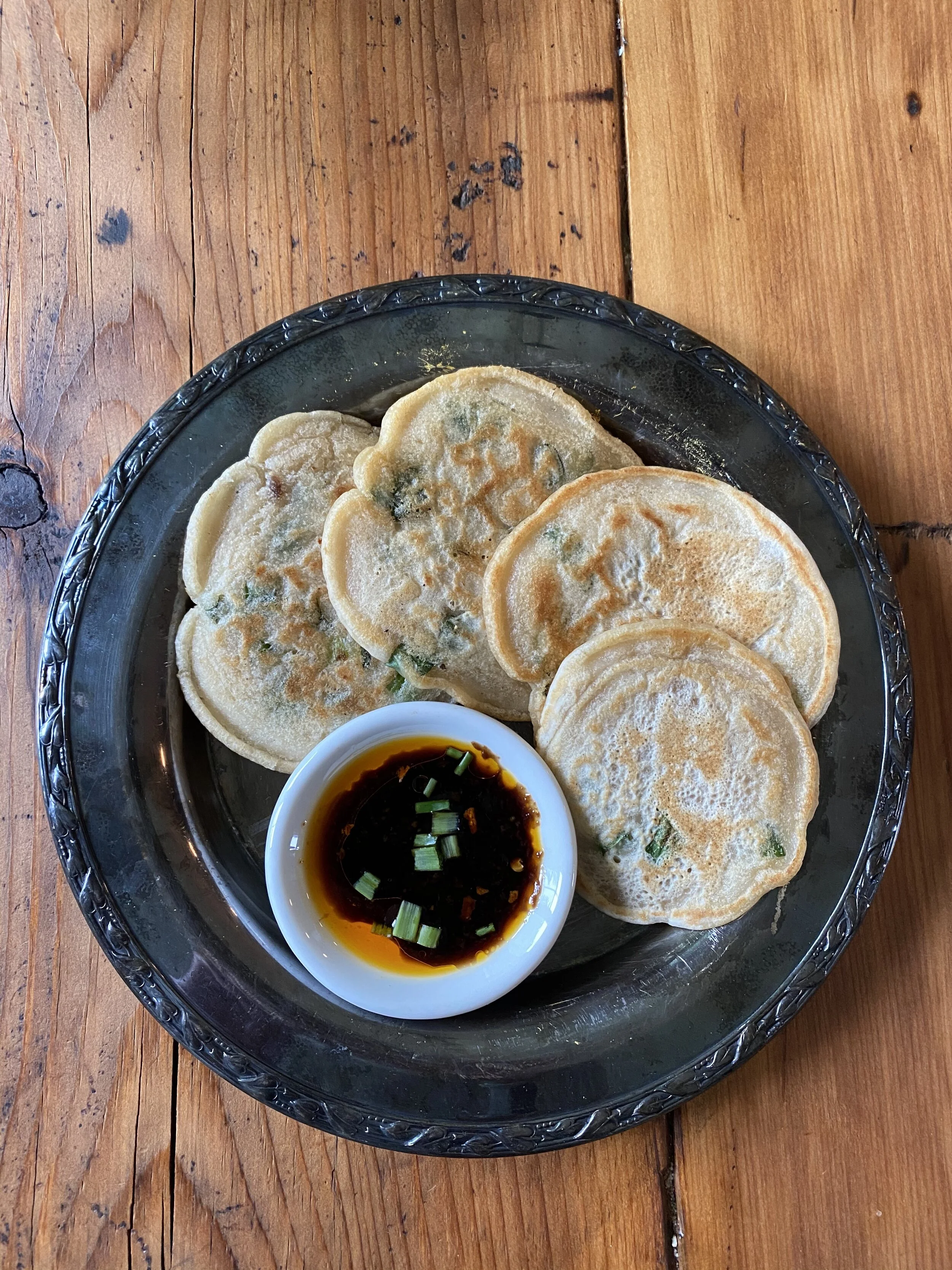 Scallion Pancakes with Chili Oil Dipping Sauce — Kroul Farms