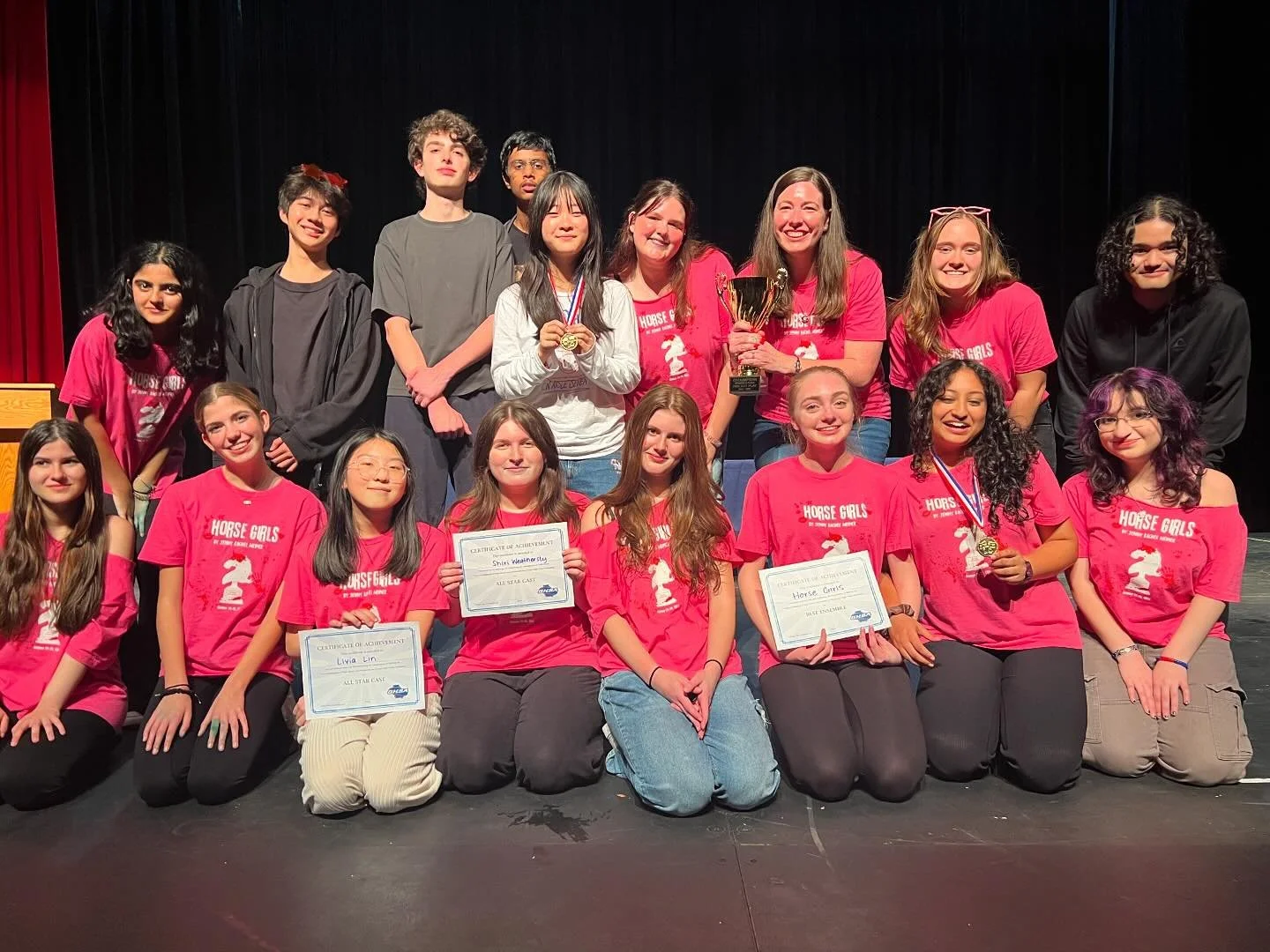 Northviews Theatre Company have become Region Champions for the first time and advancing to State. They received several awards, including Best Actress for Alishia Baiju and Best Supporting Actress for Claire Wang. Livia Lin and Shiri Weathersby were