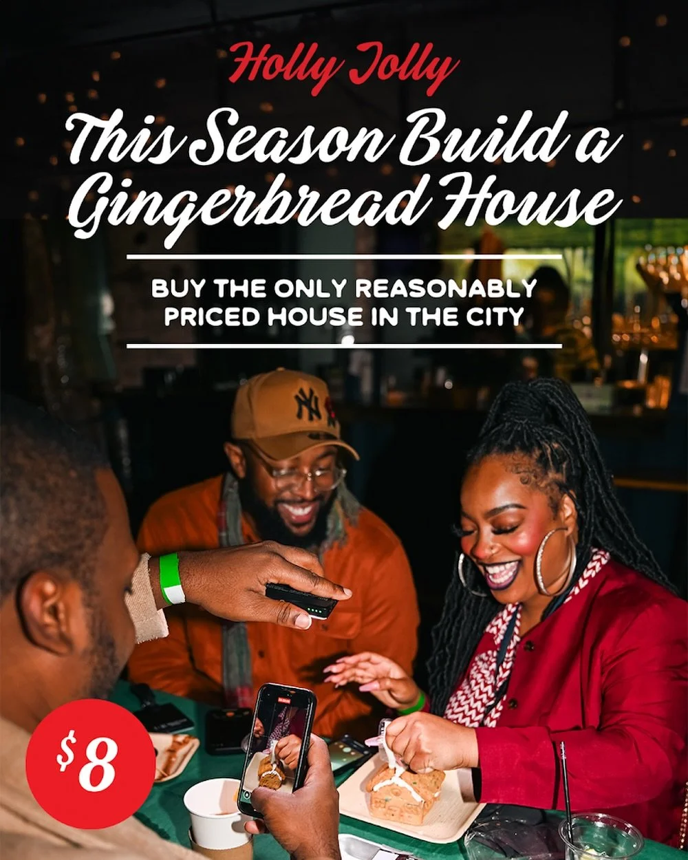 The only construction site where drinking on the job is highly encouraged. 🏗️🥂

Come build the gingerbread house of your dreams (or a beautiful disaster) with us at Holly Jolly. Kits are just $8! 🍬🏠 

🔗 Get your @hollyjollybar tickets at the lin