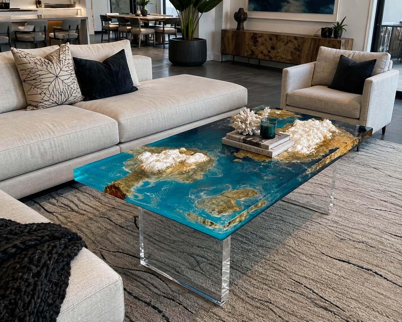 Personalized resin table designed as a meaningful custom heirloom