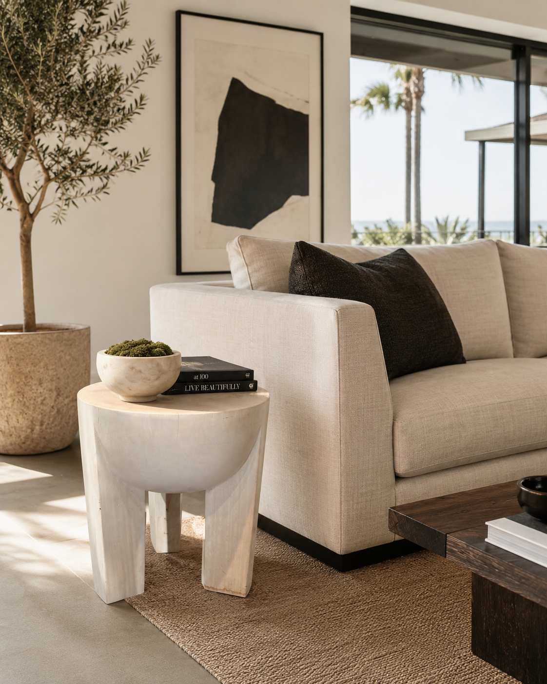 Coastal White Acacia End Table