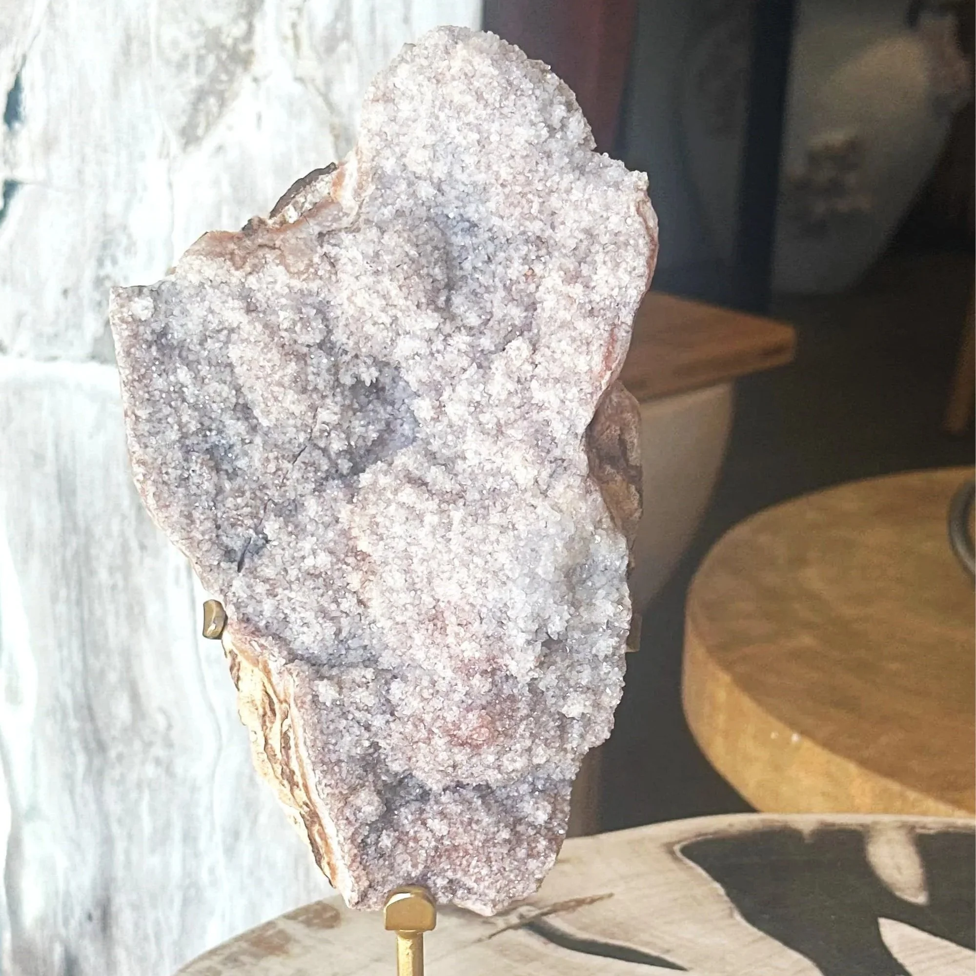 Champagne Druzy on Gold Stand