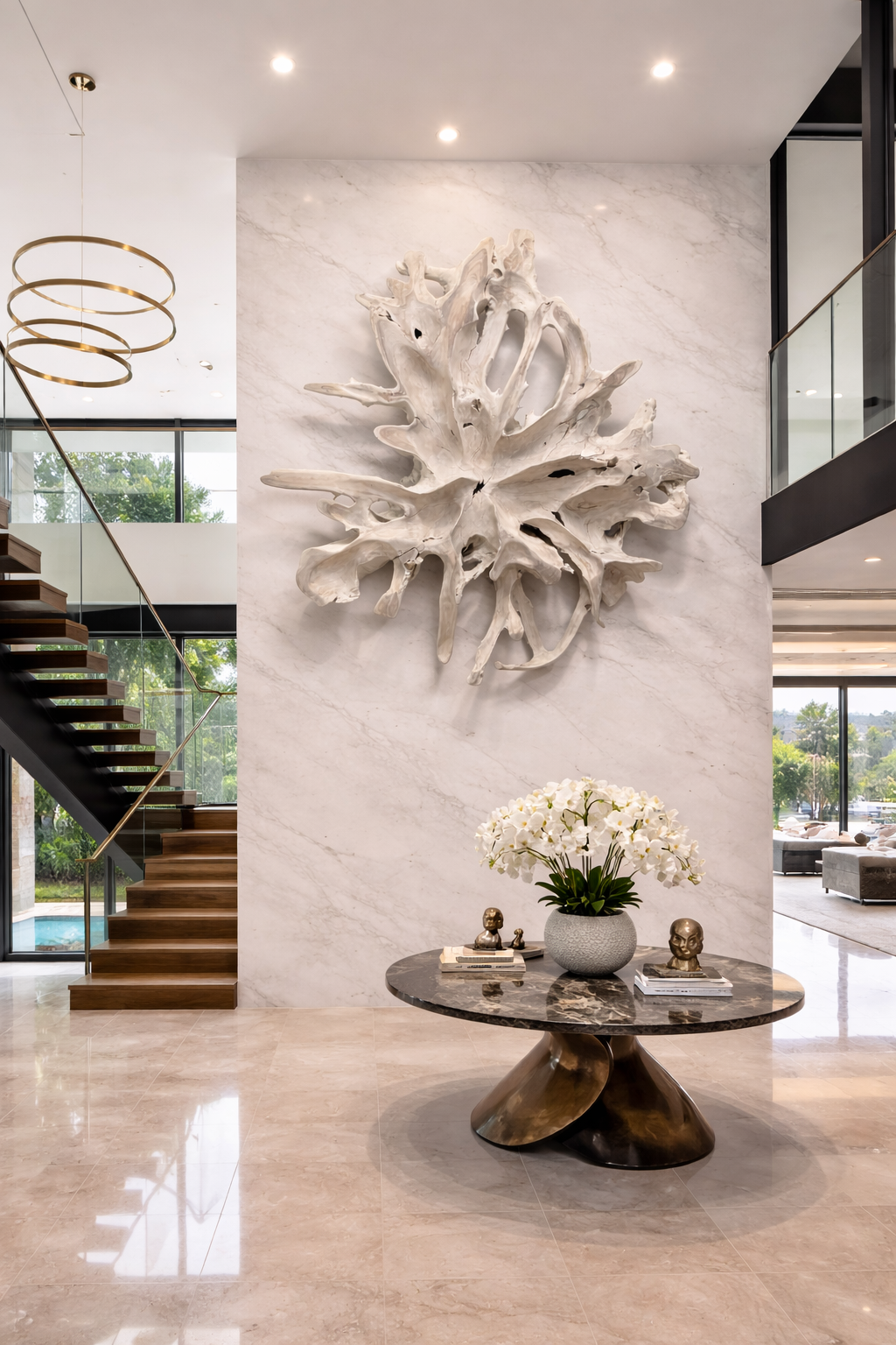 Blossoming Teak Wall Art