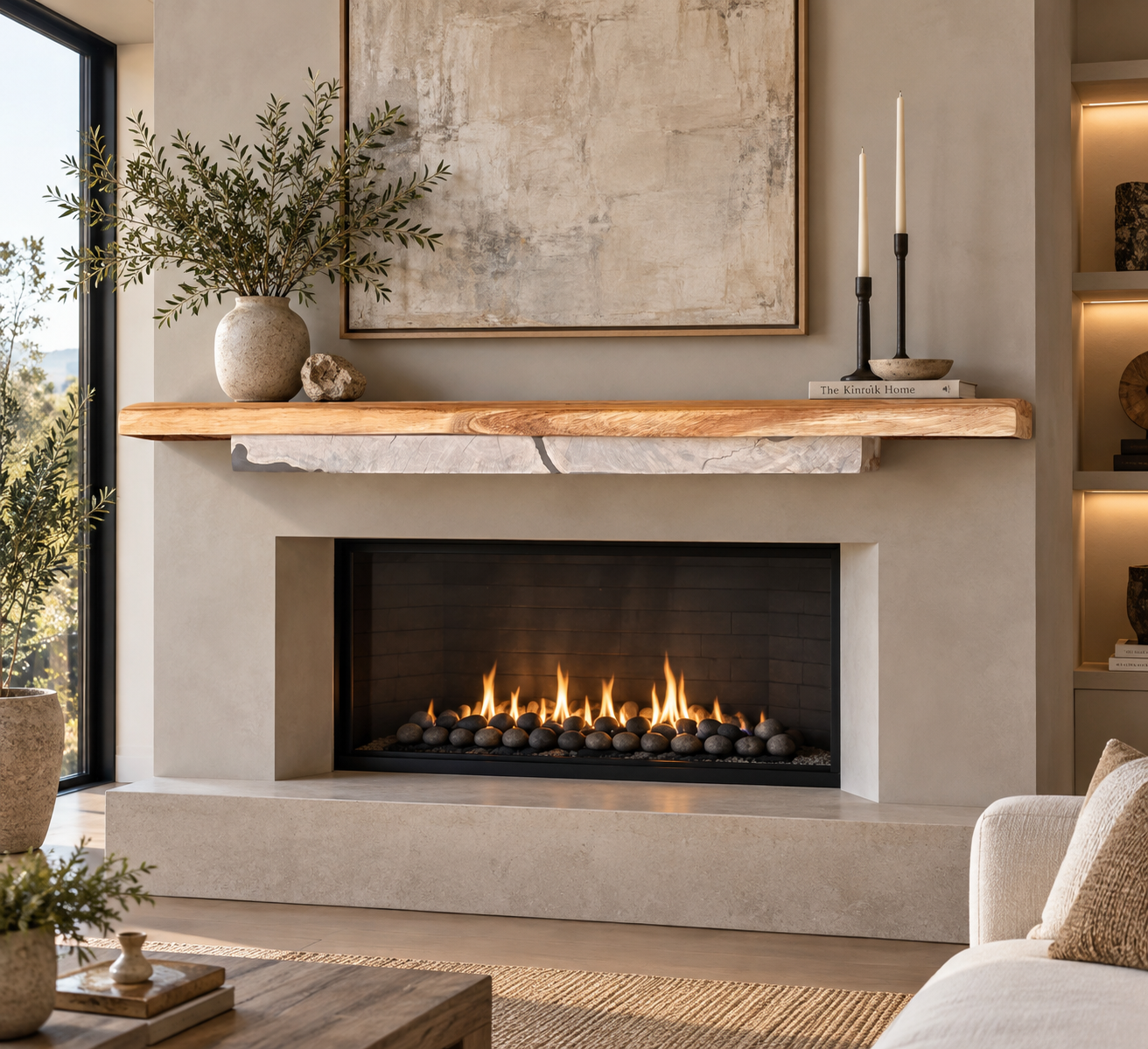 Live Edge Acacia Mantle 58" L x 5.5"