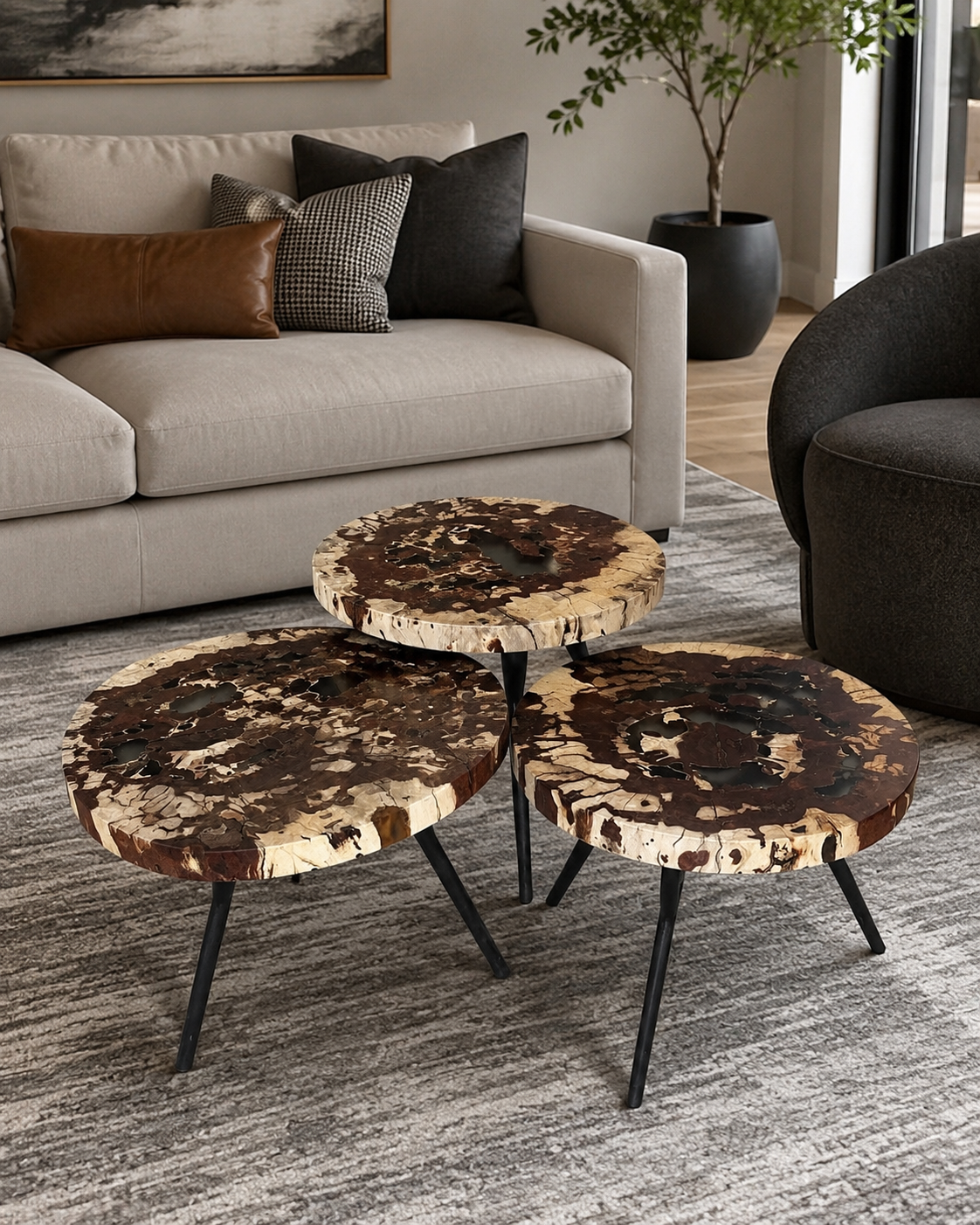 Tamarind Nesting Coffee Table (Set of 3)