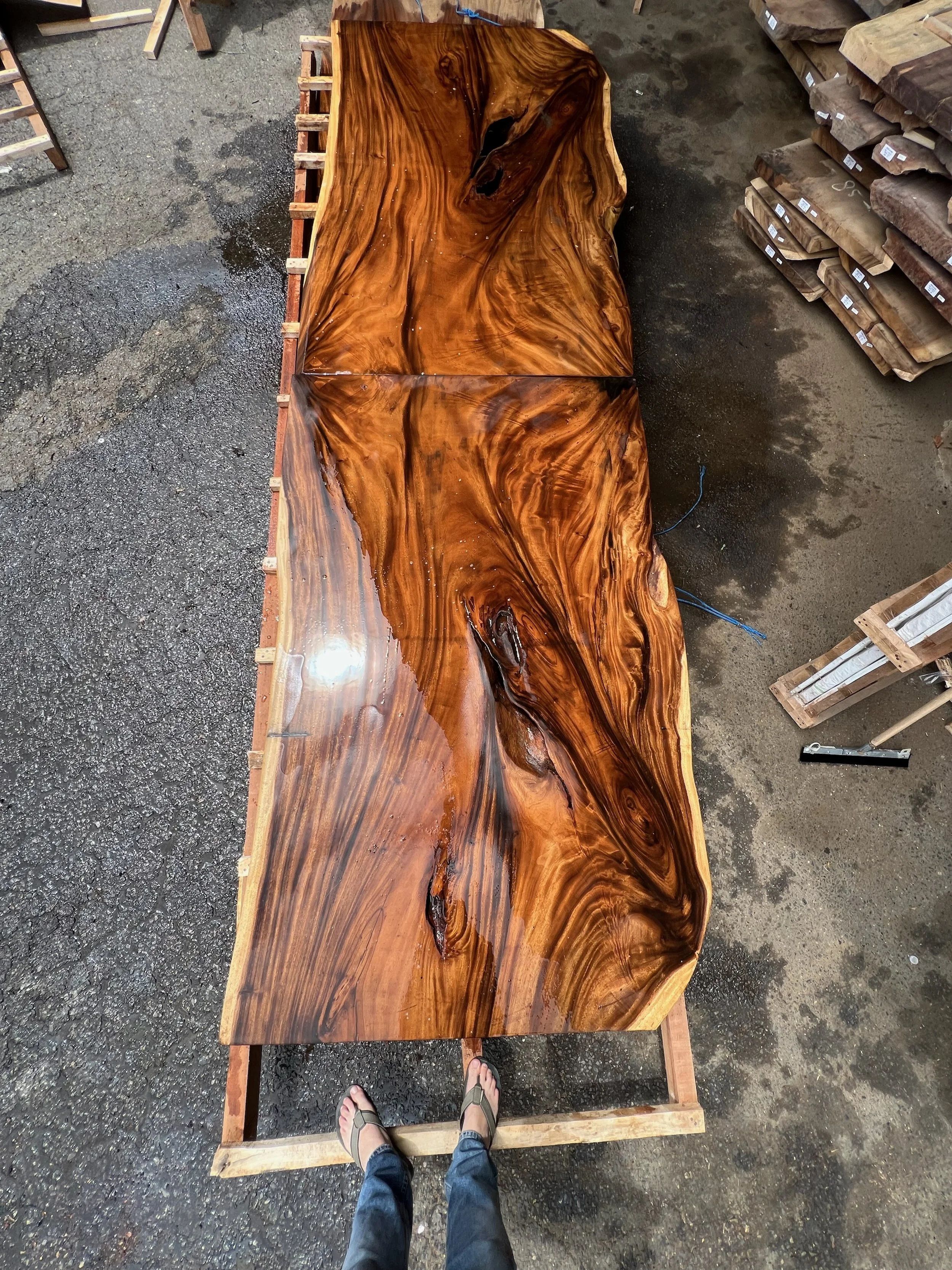 15' Custom Live Edge Acacia Table