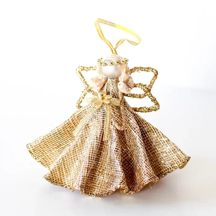 Winged Sinamay Angel Ornament